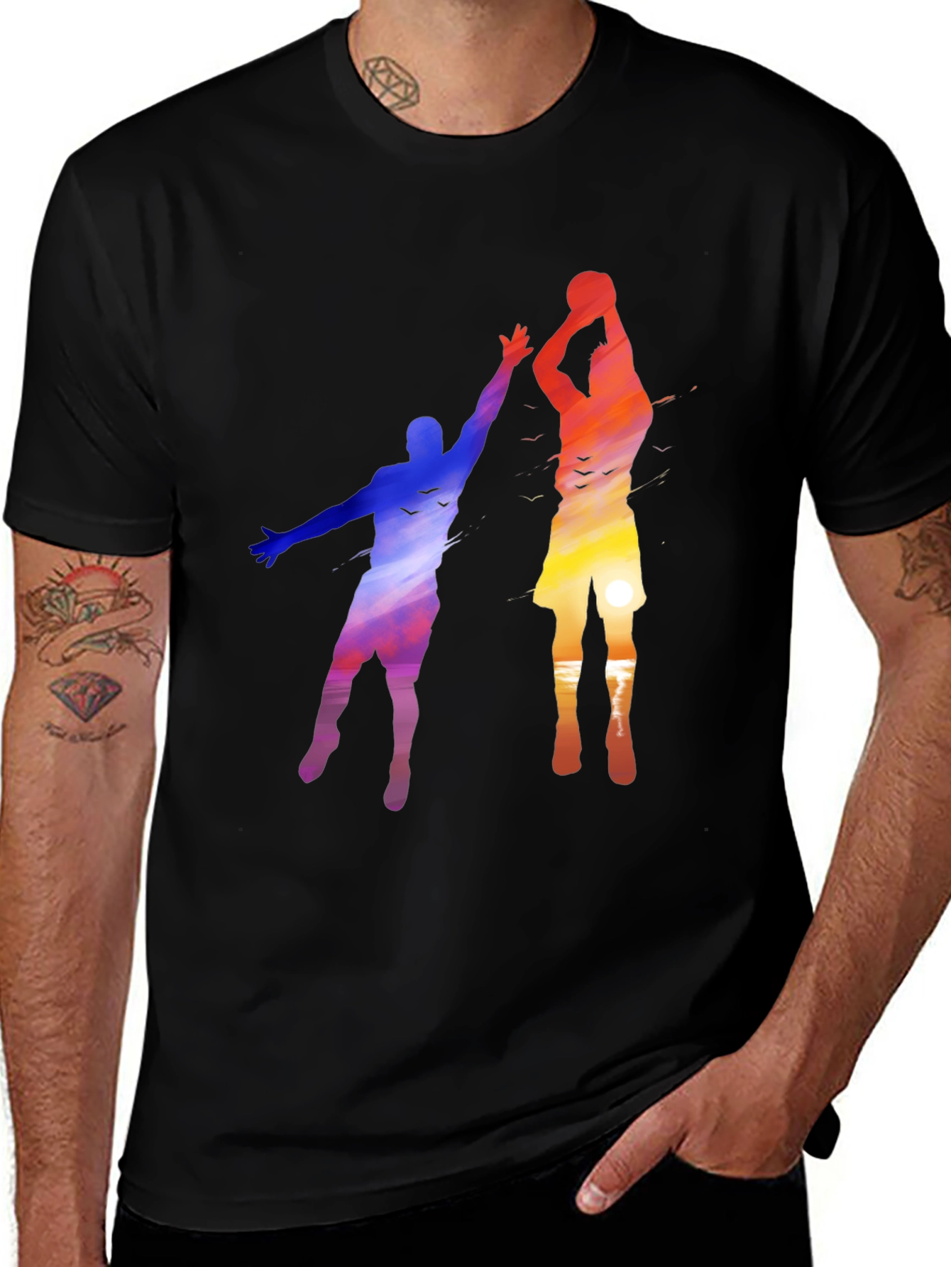 Variant 30 of Sunset Basketball Graphic Tee