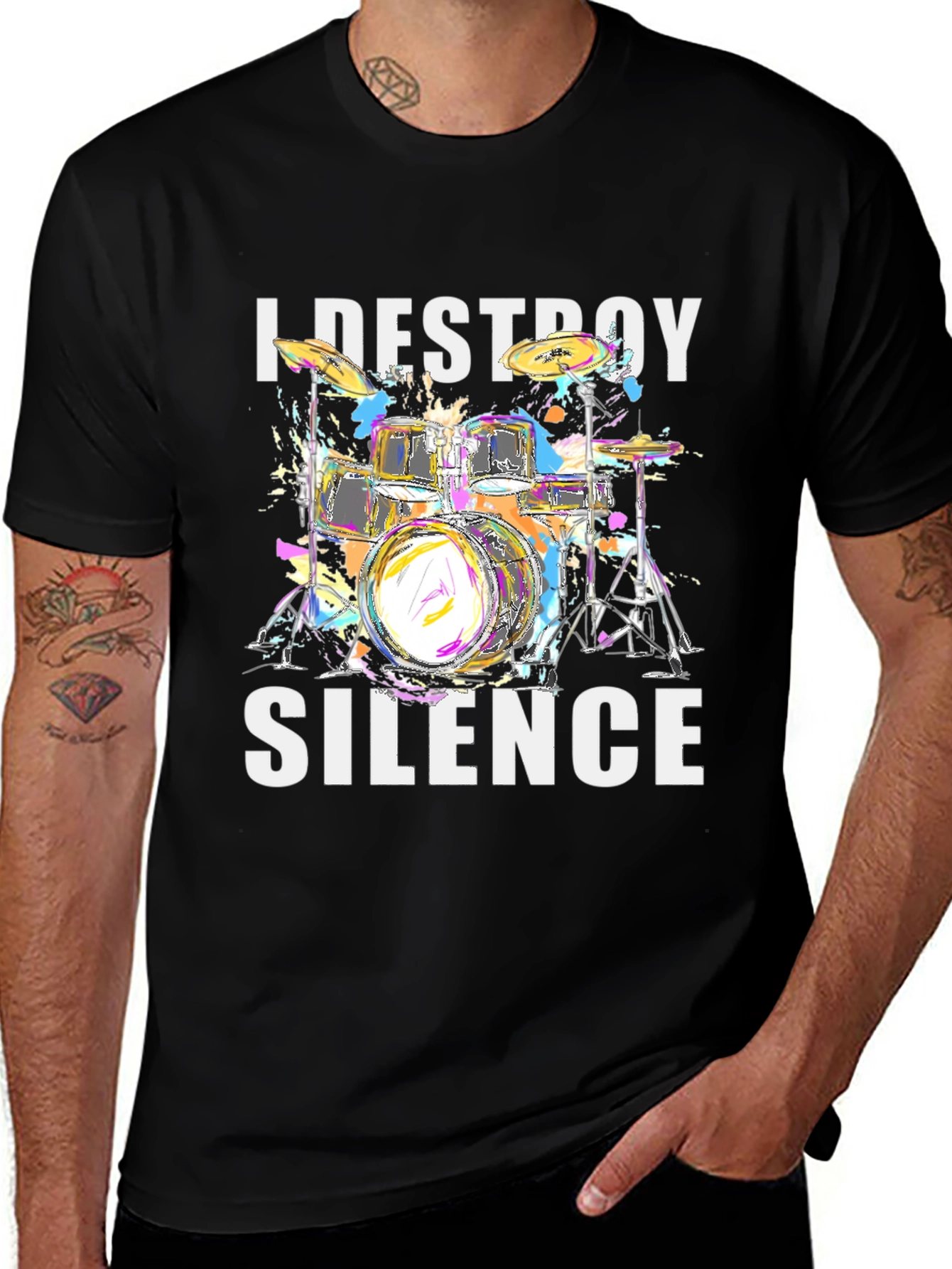 I Destroy Silence Drummer T-Shirt