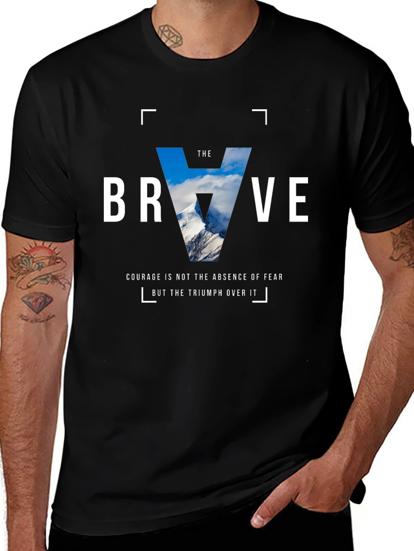 Variant 18 of The Brave Graphic T-Shirt - Motivational Courage Tee