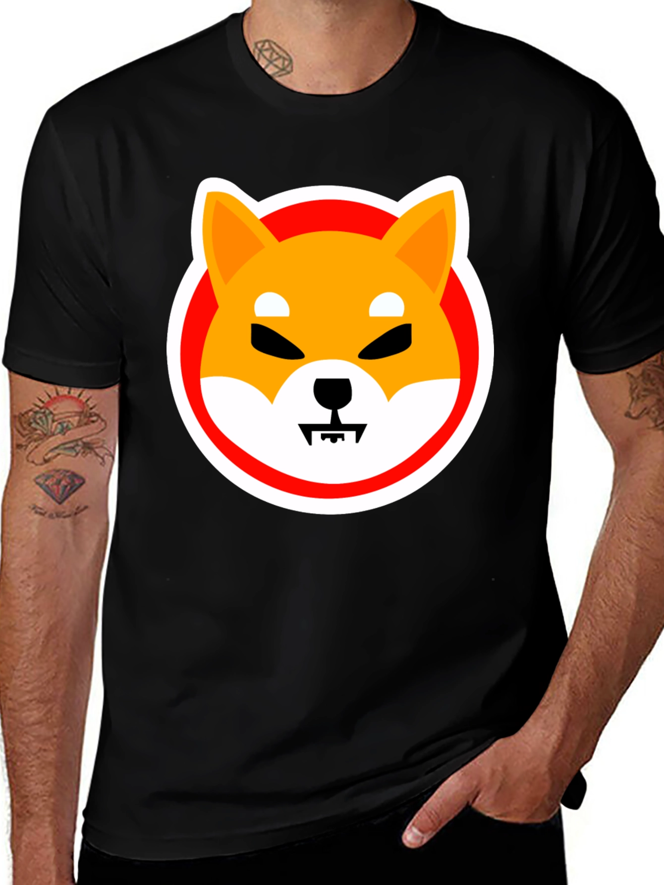 Shiba Inu Meme Graphic Tee - Black Cotton T-Shirt