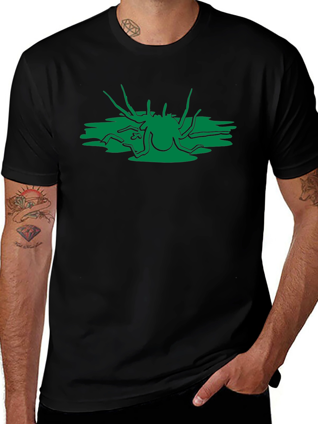 Variant 11 of Abstract Green Creature Black T-Shirt