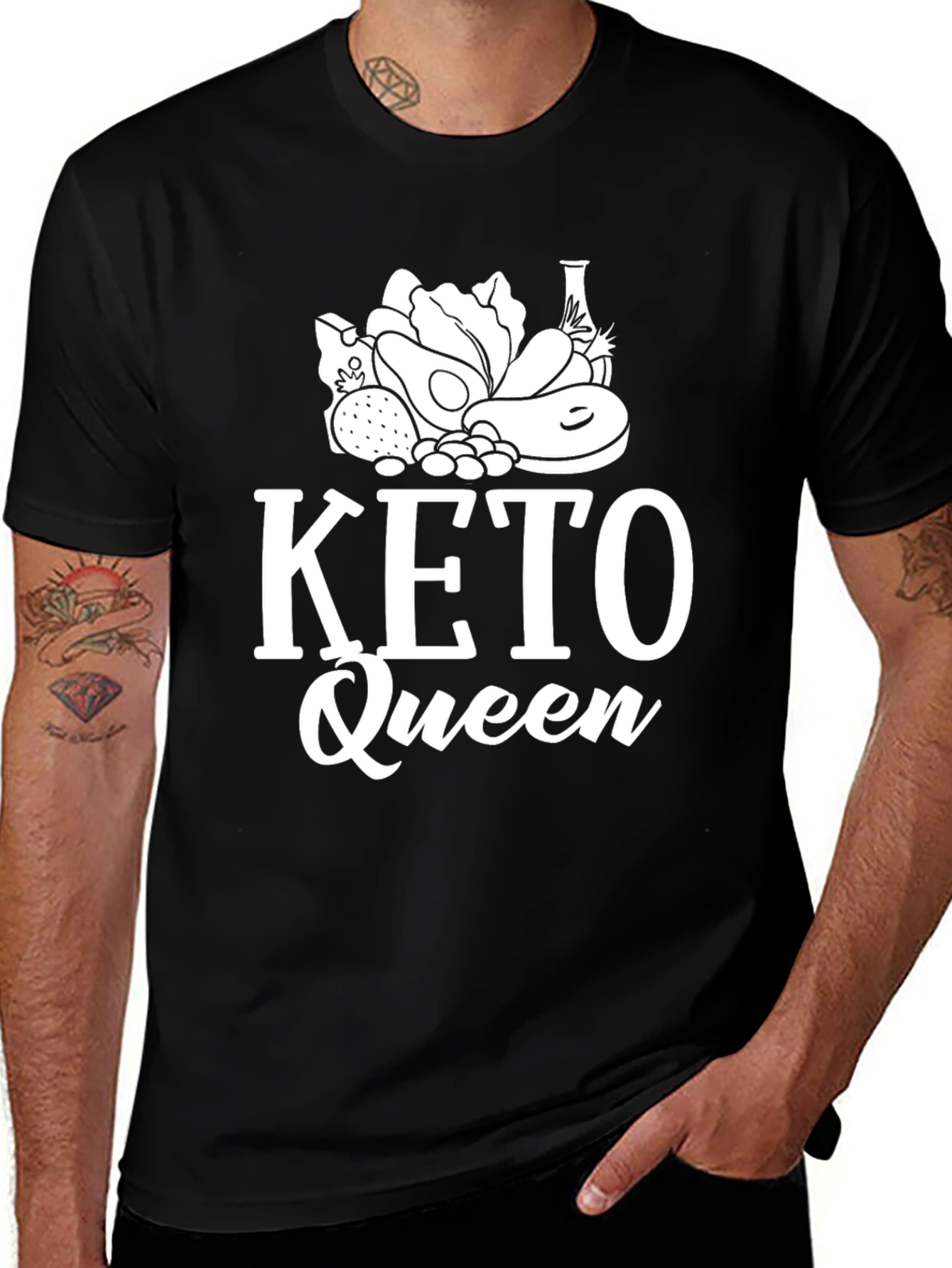 Variant 20 of Keto Queen Graphic Tee - Black