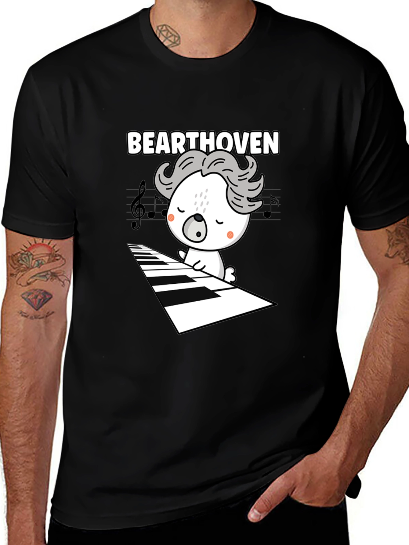 Variant 8 of Bearthoven Piano T-Shirt