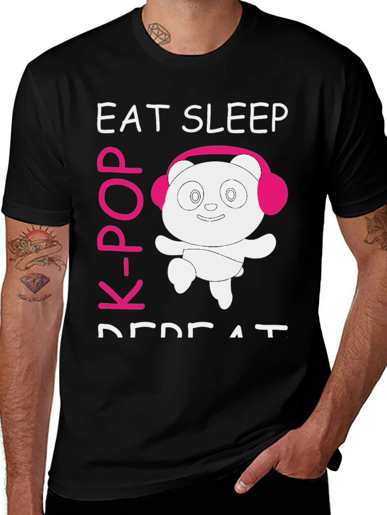 Variant 9 of Eat Sleep K-Pop Repeat Panda T-Shirt