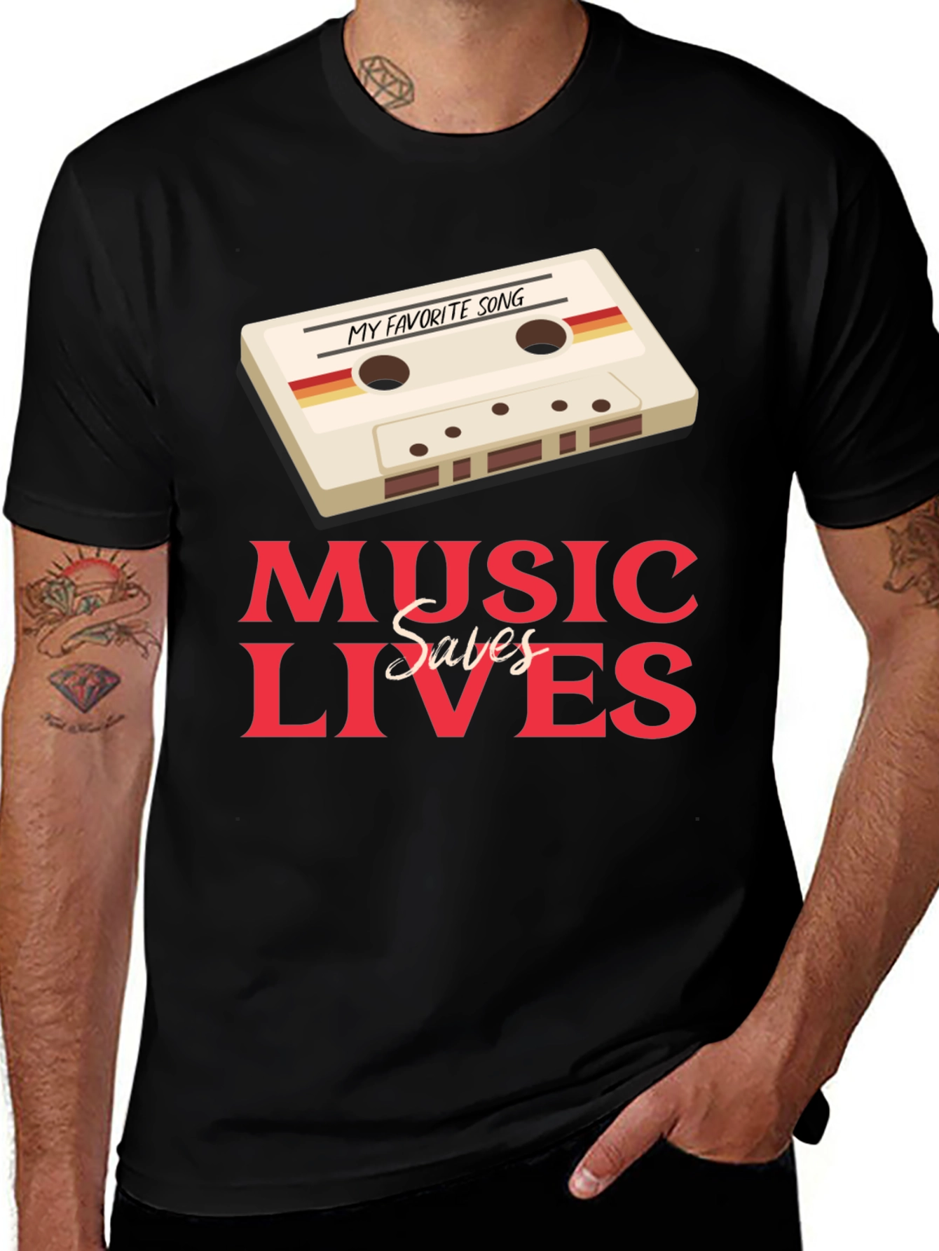 Variant 5 of Music Saves Lives Graphic Tee
