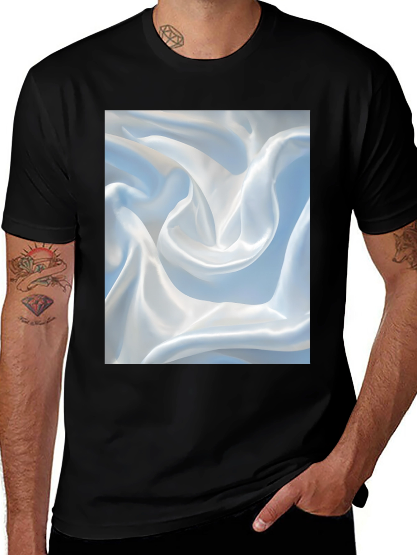 Variant 21 of Abstract Swirl Pattern Black T-Shirt