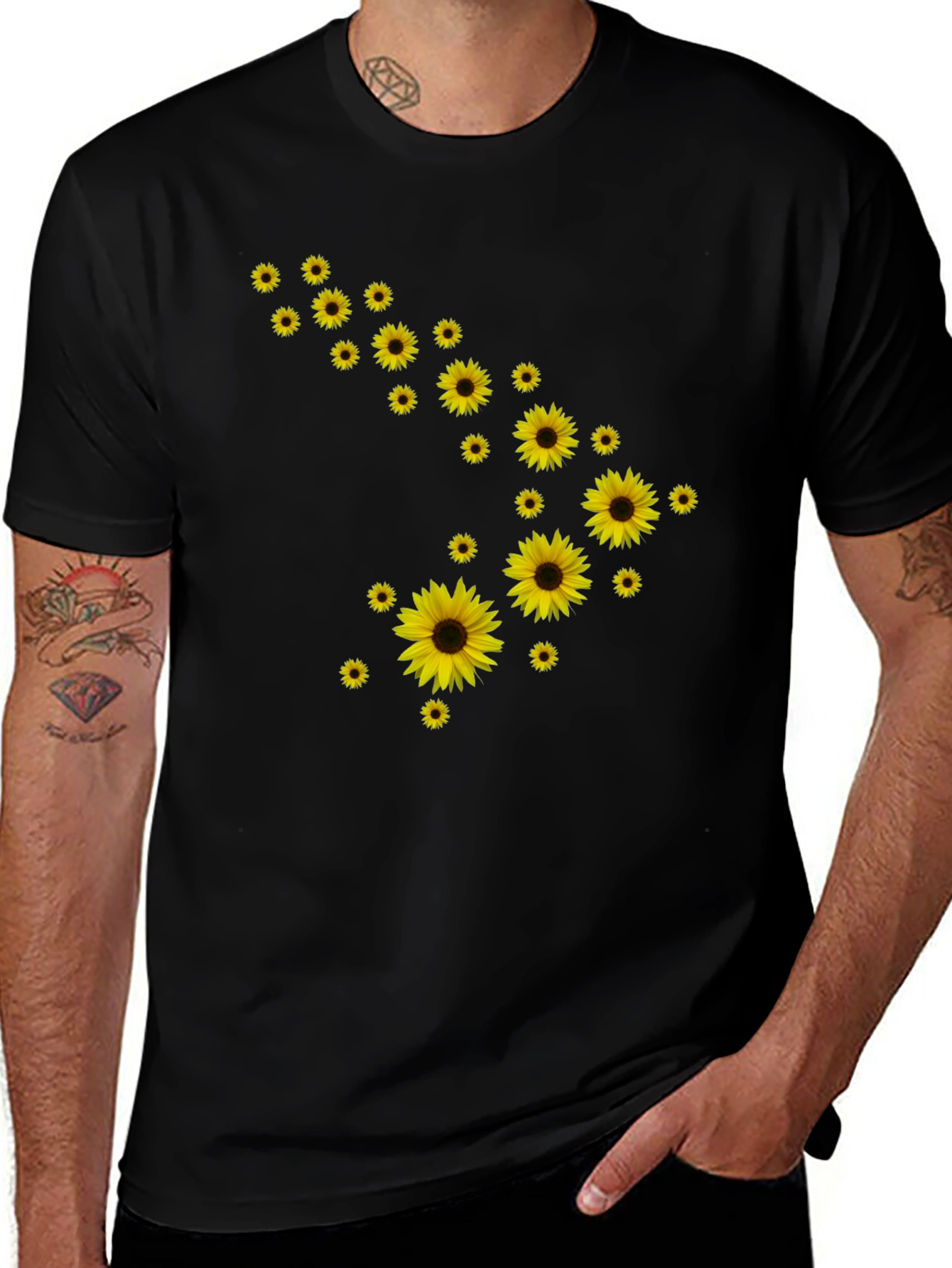 Variant 19 of Sunflower Graphic Print Black T-Shirt