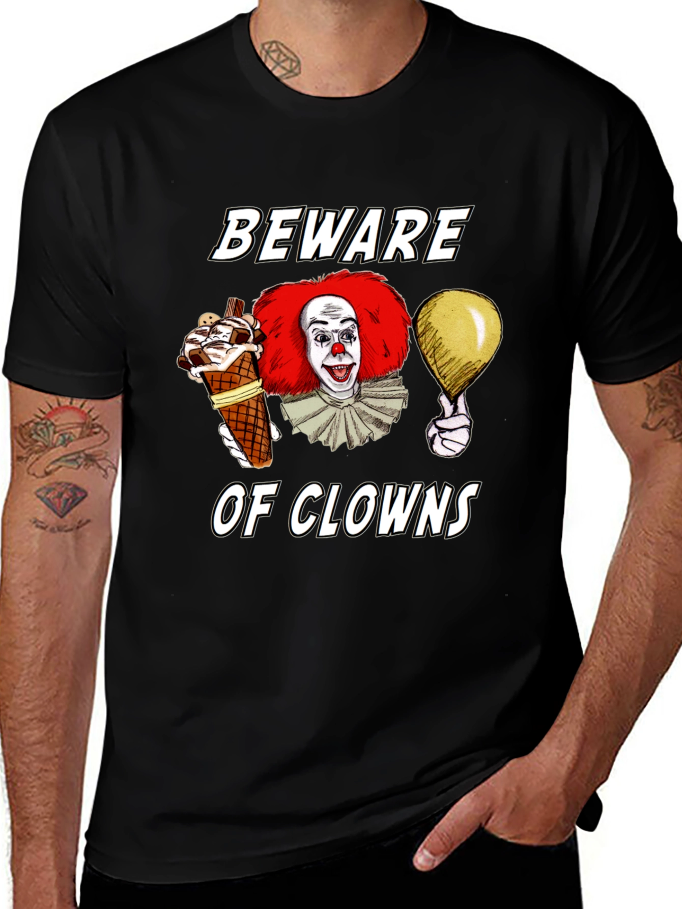 Variant 13 of Beware of Clowns Graphic Tee