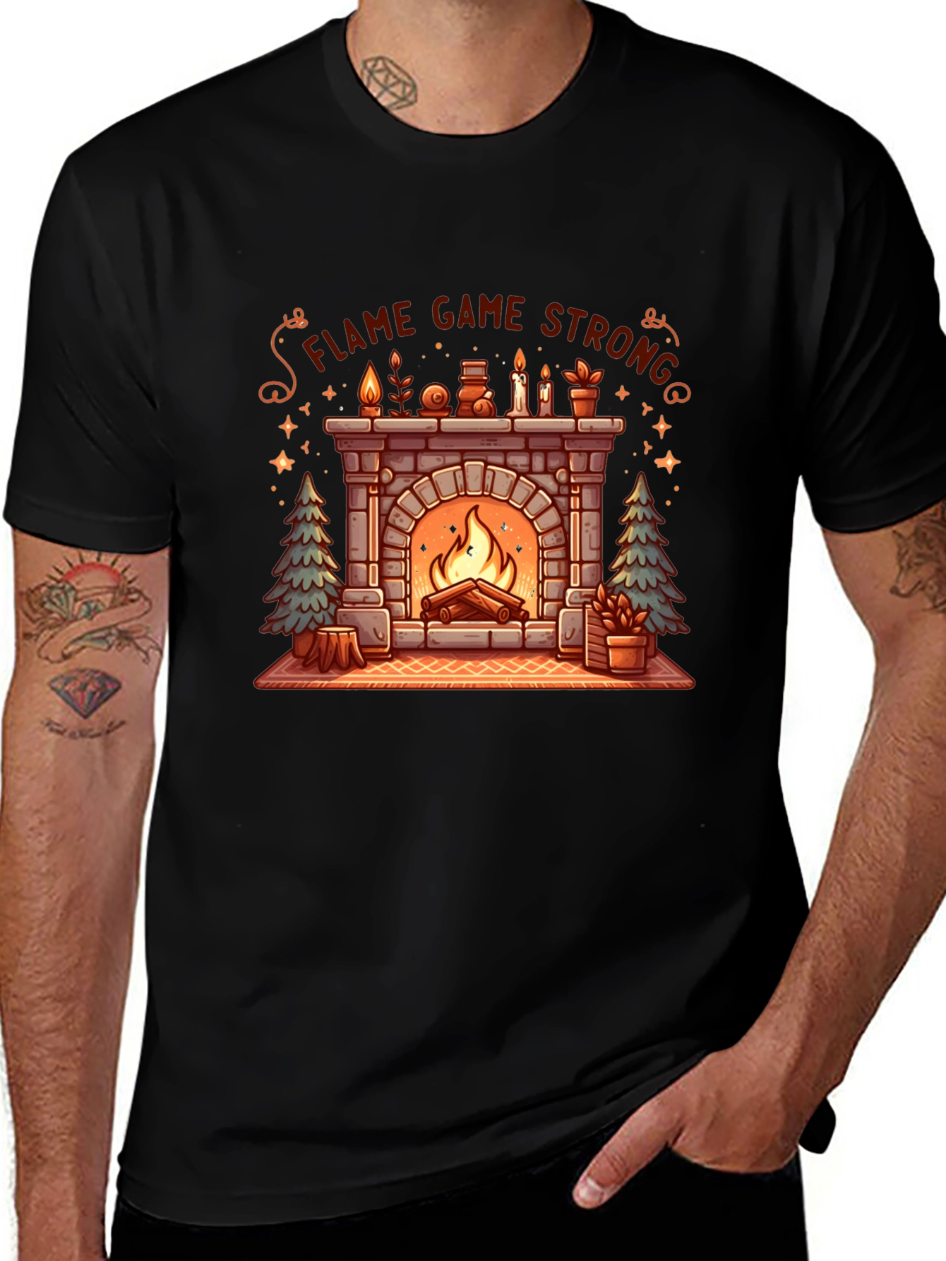 Flame Game Strong Cozy Fireplace T-Shirt