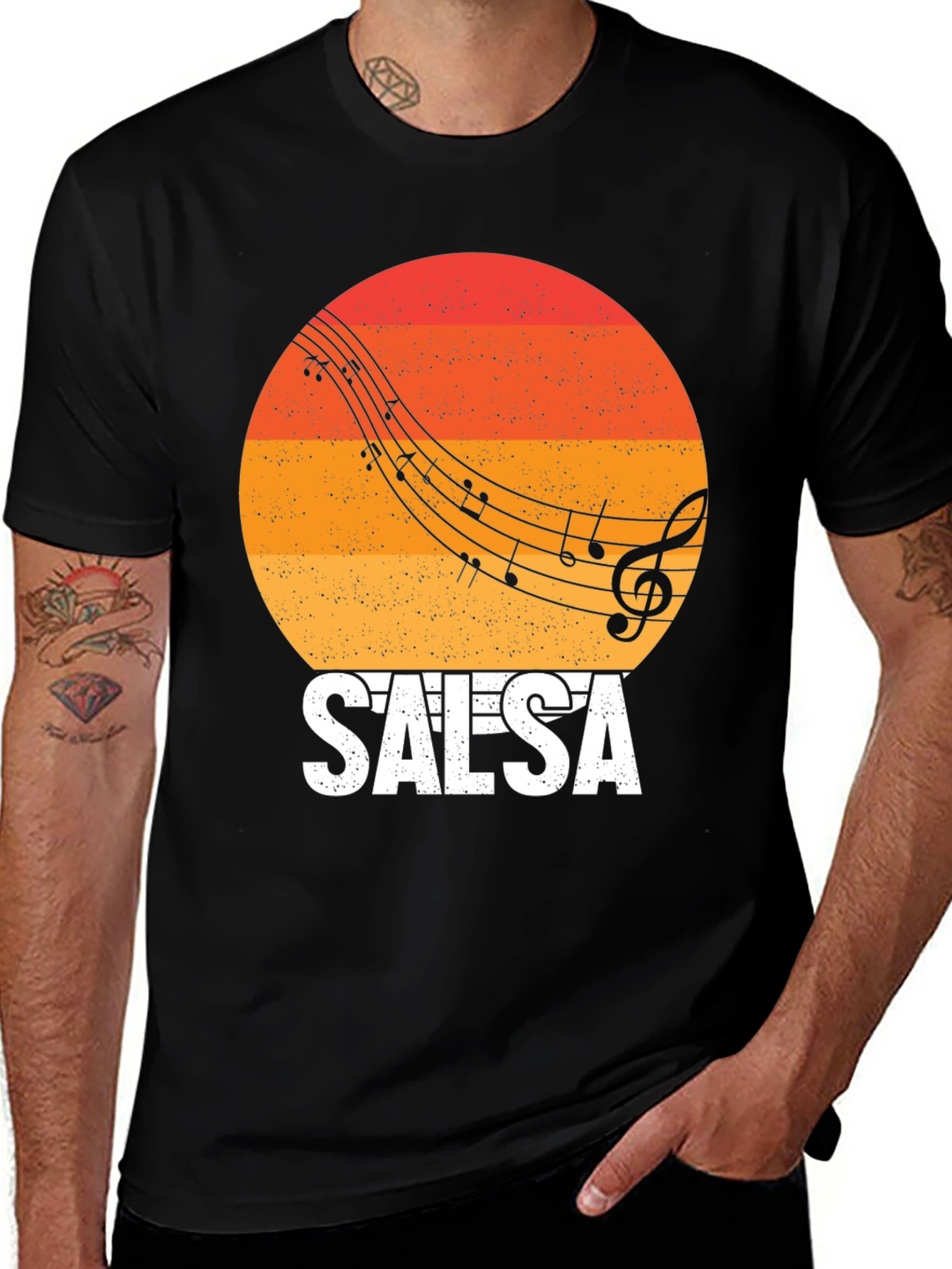 Variant 14 of Salsa Music Retro Sunset Graphic T-Shirt