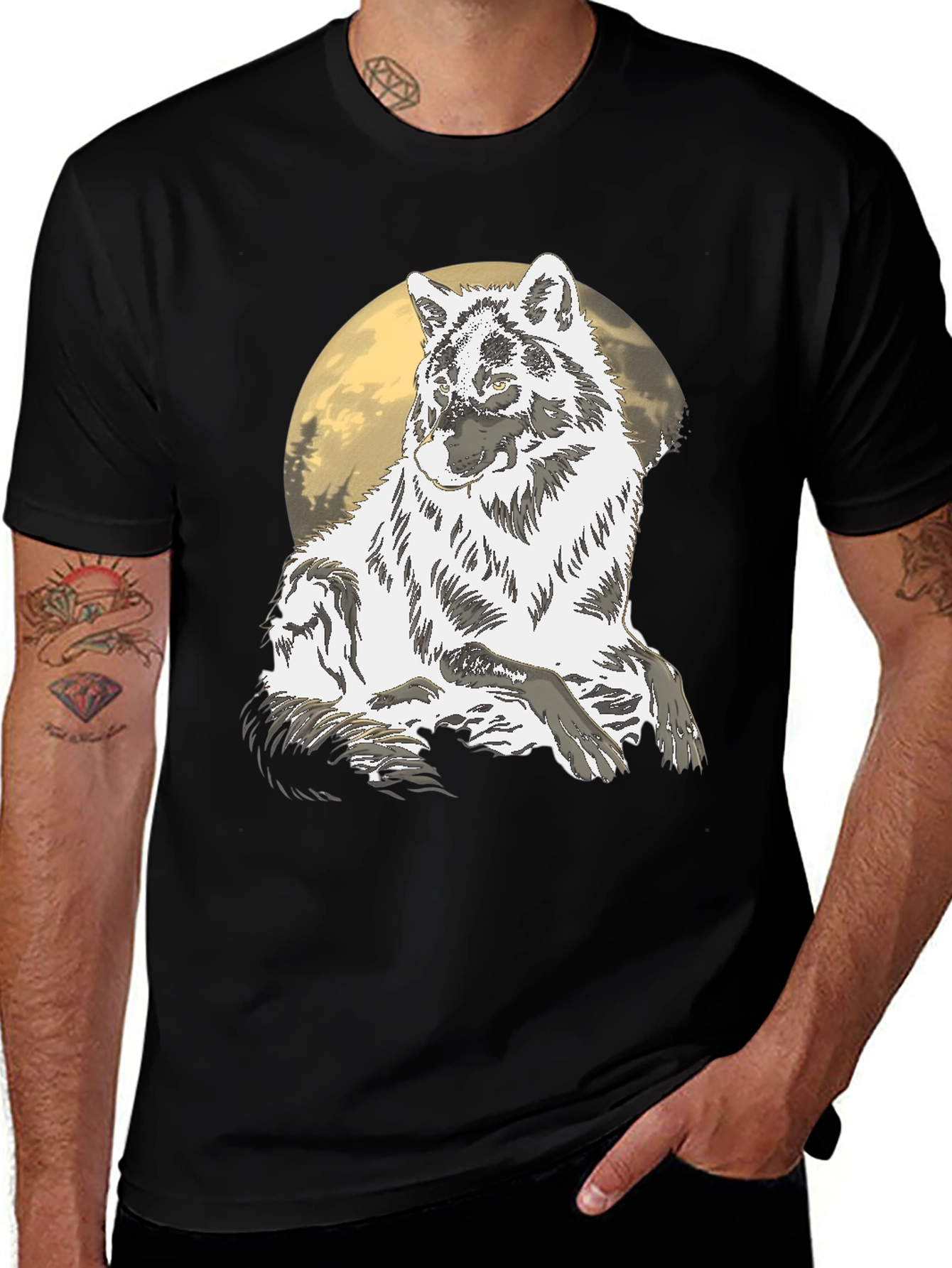 Variant 23 of Wolf Moon Graphic Tee - Nature Inspired Design