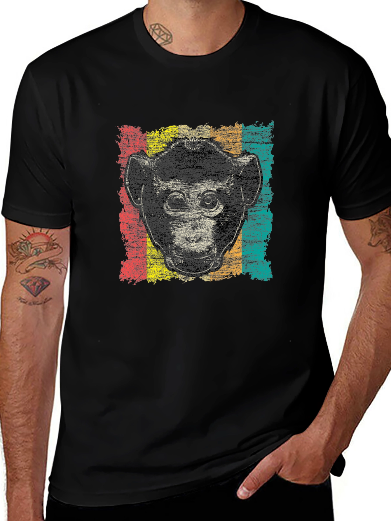 Variant 5 of Retro Chimpanzee Graphic Tee - Vintage Style T-Shirt