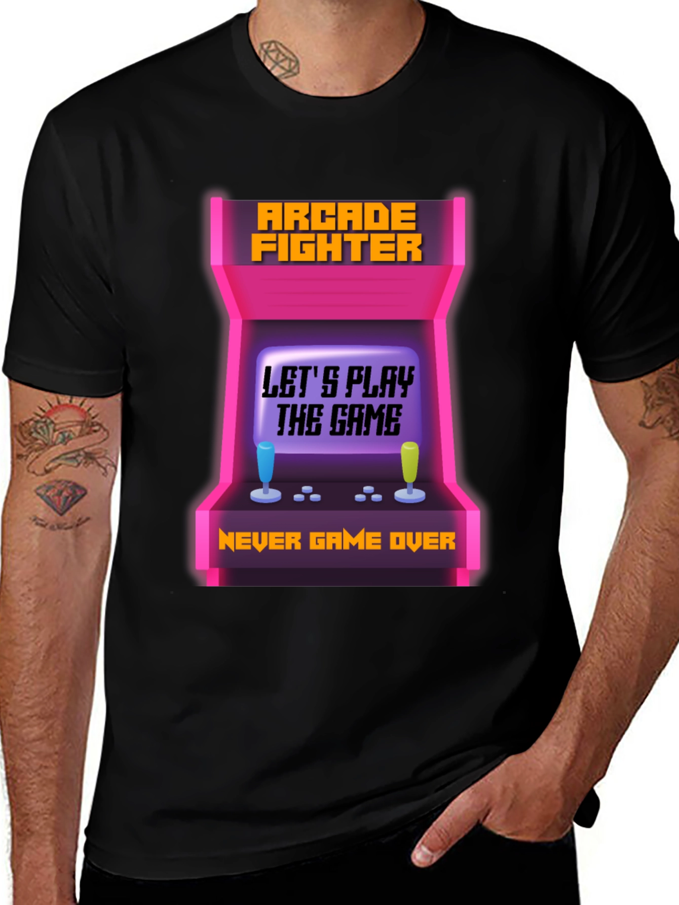 Variant 28 of Arcade Fighter T-Shirt - Never Game Over Tee