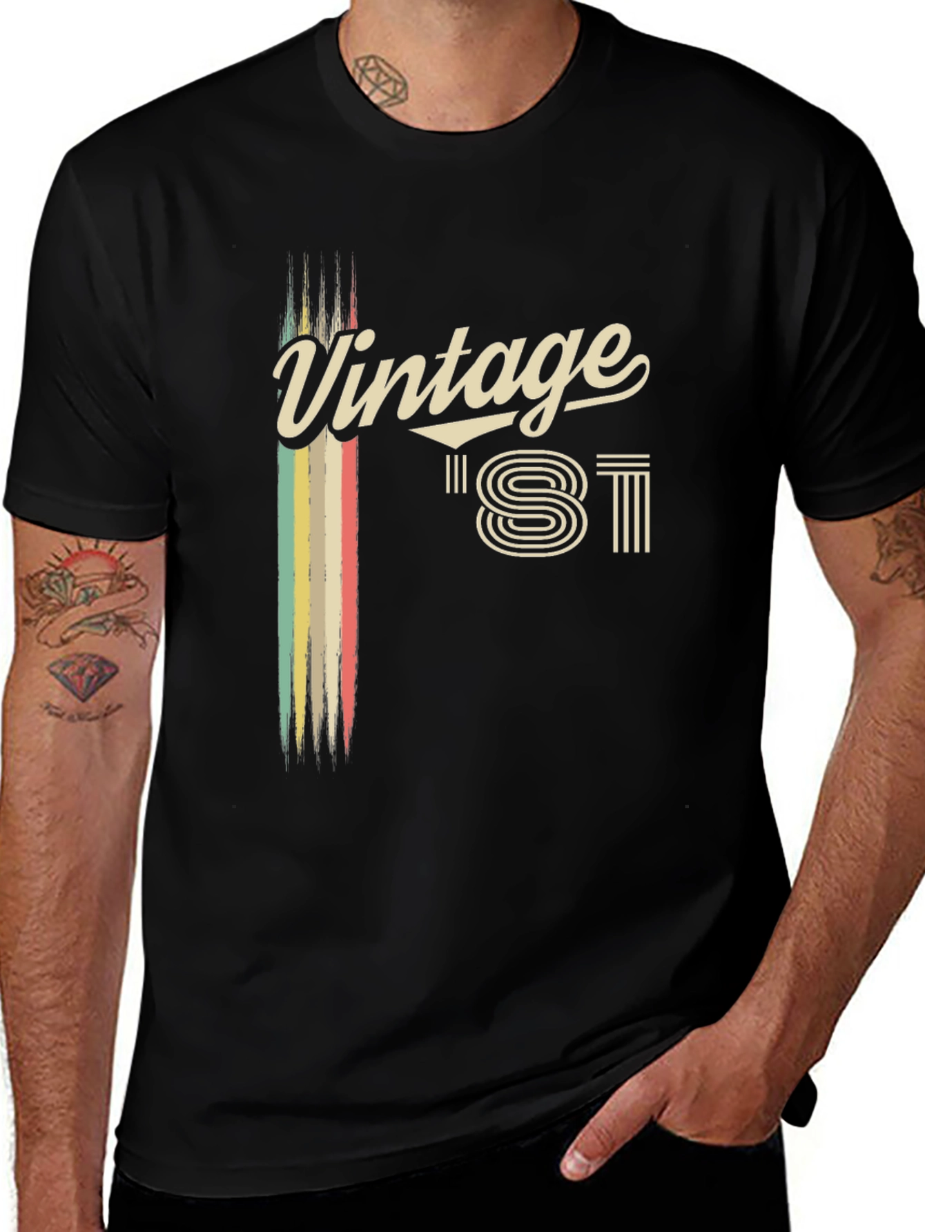 Variant 14 of Vintage 1981 Retro Graphic Tee - Black