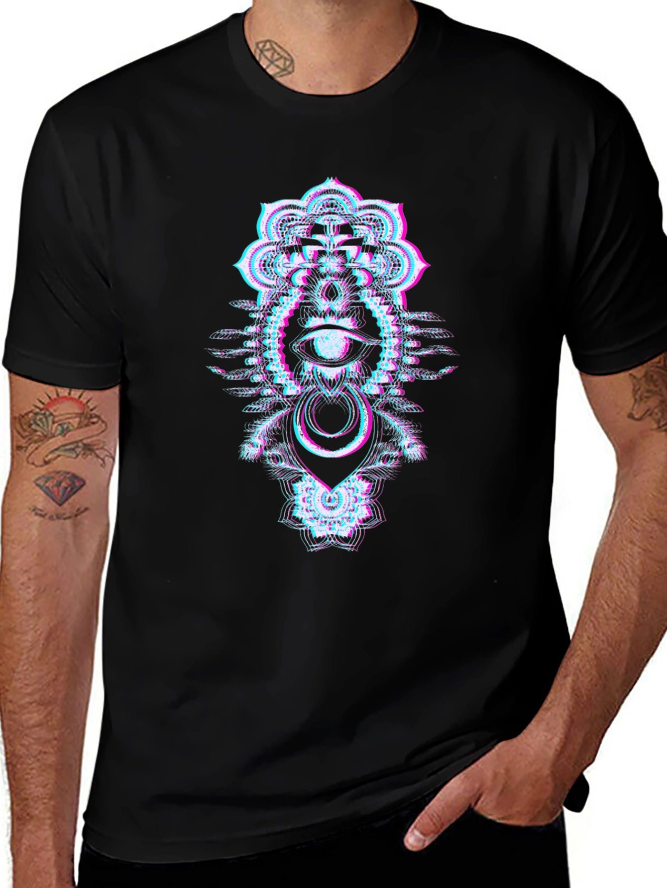 Variant 14 of Psychedelic Eye T-Shirt - Glitchcore Style