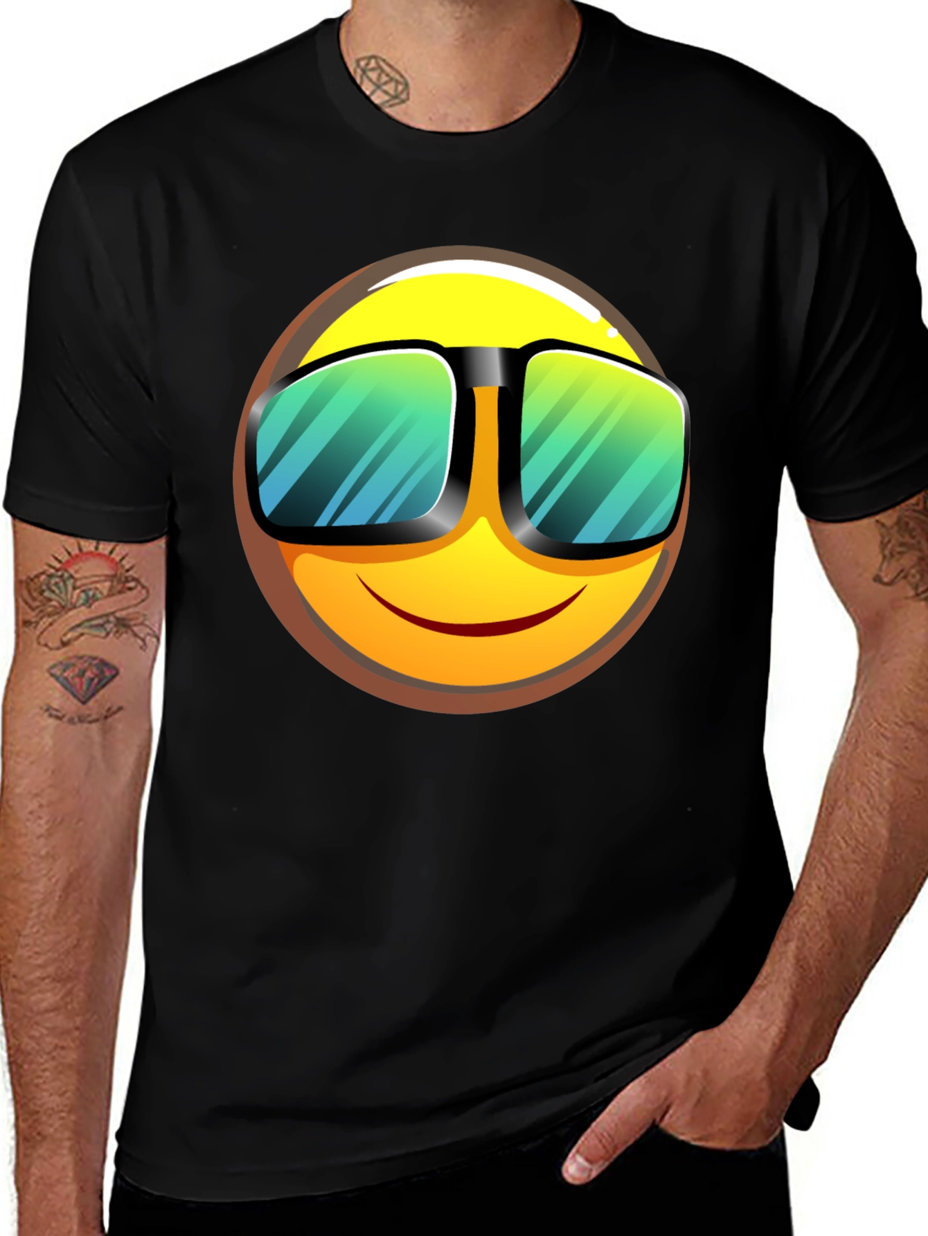 Variant 20 of Cool Emoji Graphic T-Shirt - Black