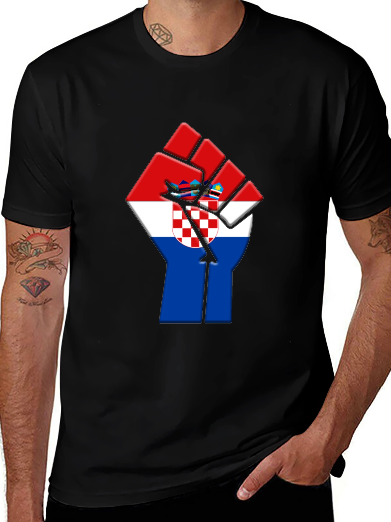 Croatia Flag Fist T-Shirt - Croatian Pride Tee
