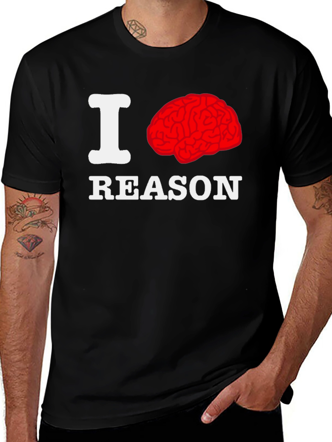 I Brain Reason Graphic T-Shirt - Black