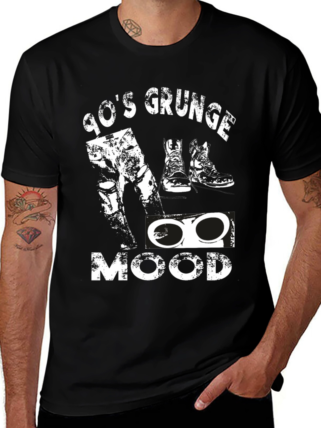 Variant 4 of 90's Grunge Mood Black T-Shirt