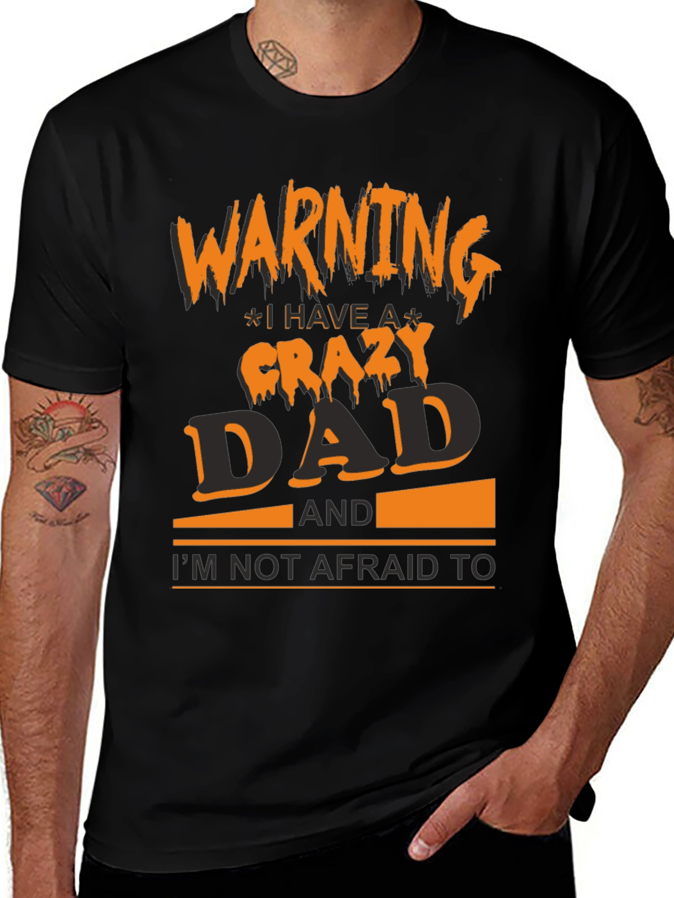 Variant 5 of Warning Crazy Dad T-Shirt | Funny Novelty Tee
