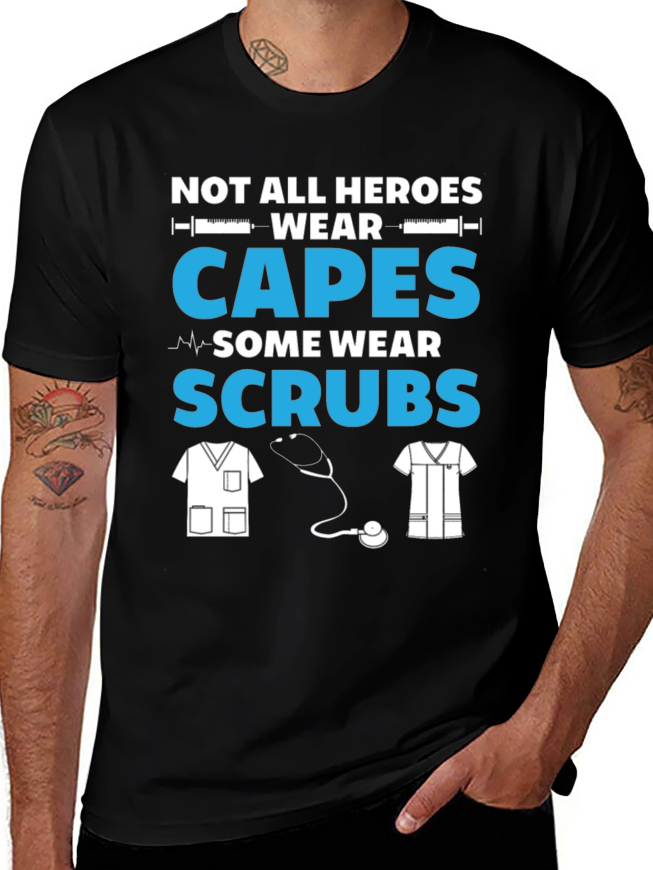 Variant 29 of Not All Heroes Wear Capes Graphic Tee