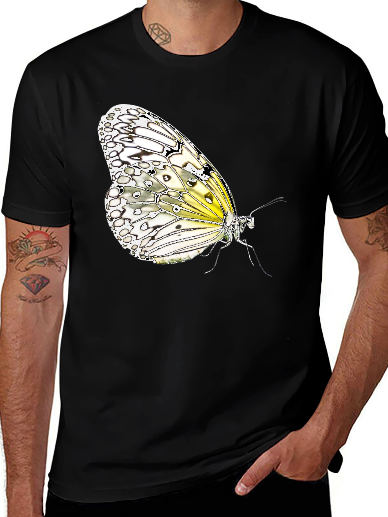 Variant 14 of Butterfly Graphic Black T-Shirt