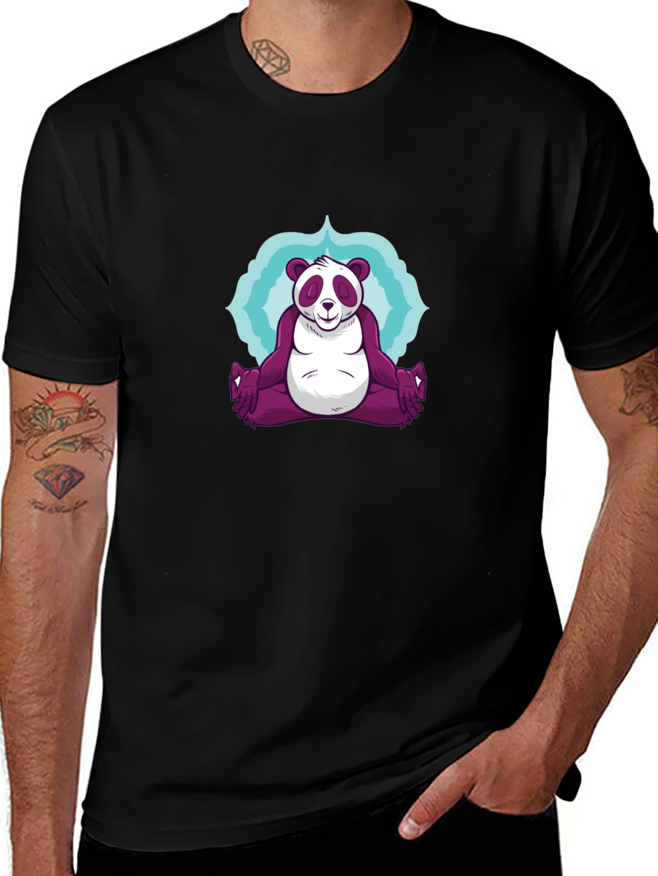 Variant 22 of Zen Panda T-Shirt - Meditating Comfort