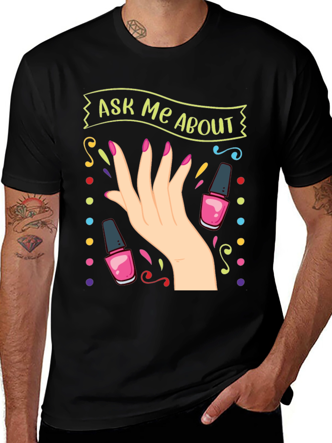 Variant 3 of Ask Me About Nails T-Shirt - Manicure Gift