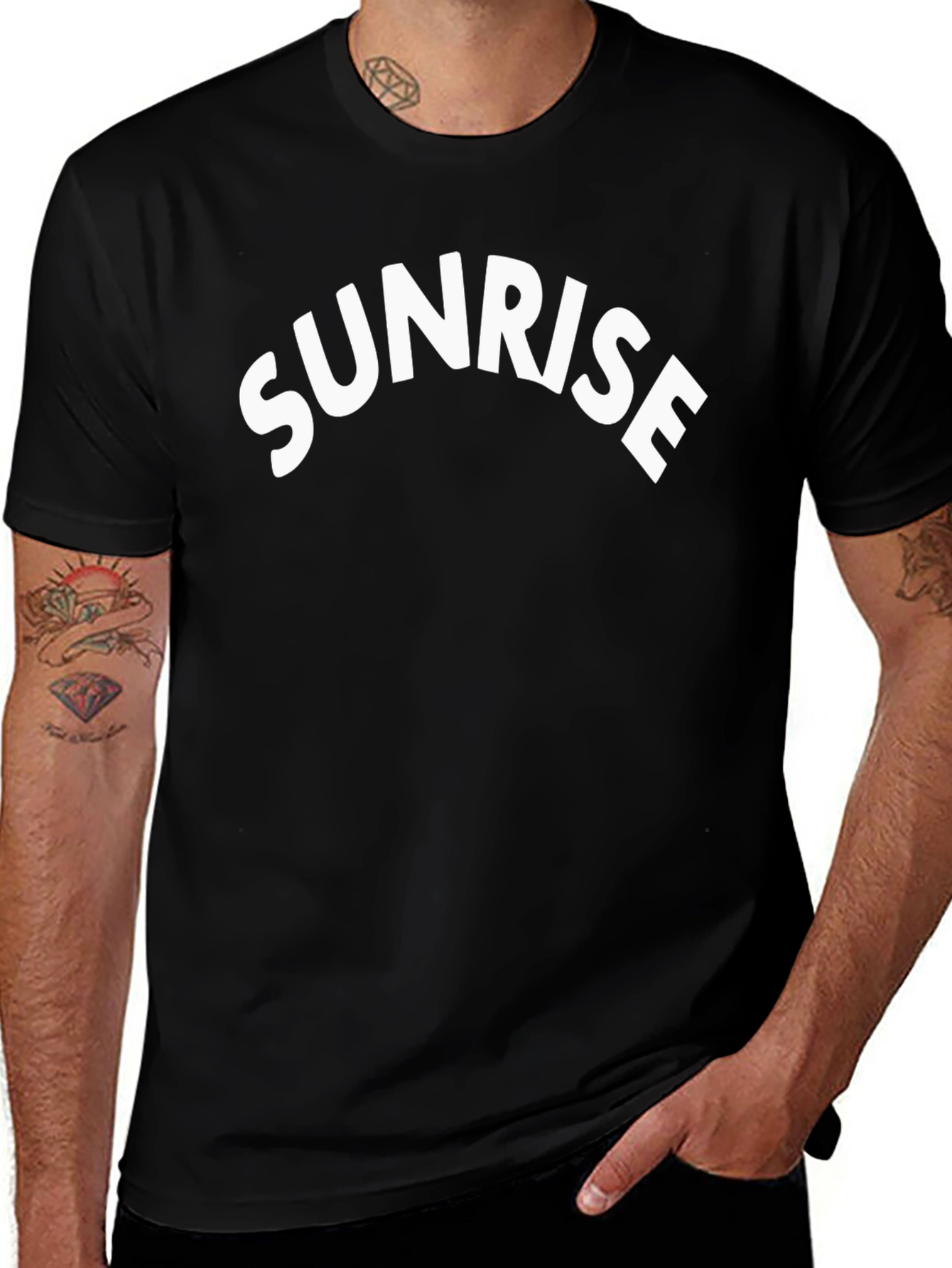 Variant 11 of Sunrise Graphic Black T-Shirt