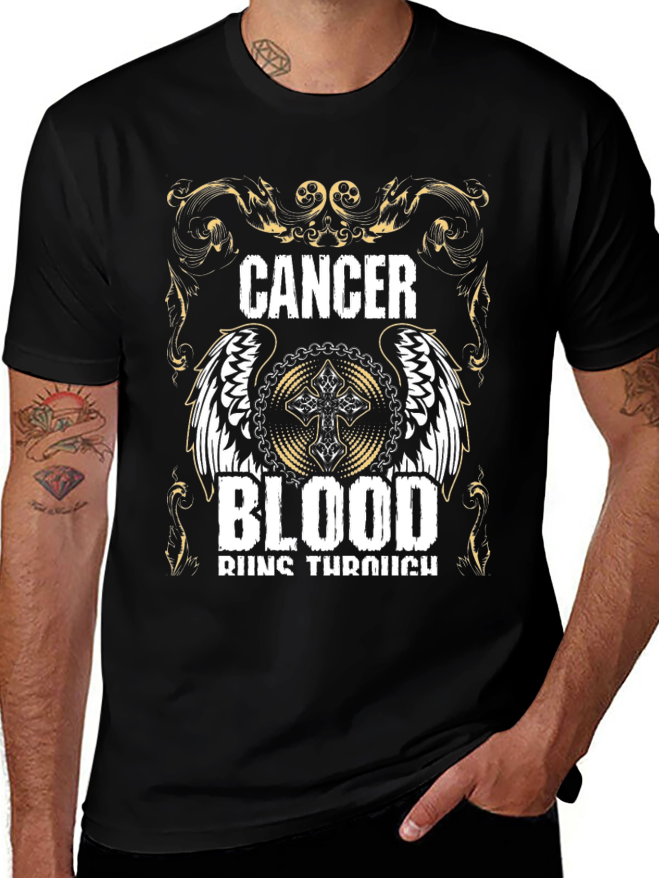 Cancer Blood Runs Through T-Shirt