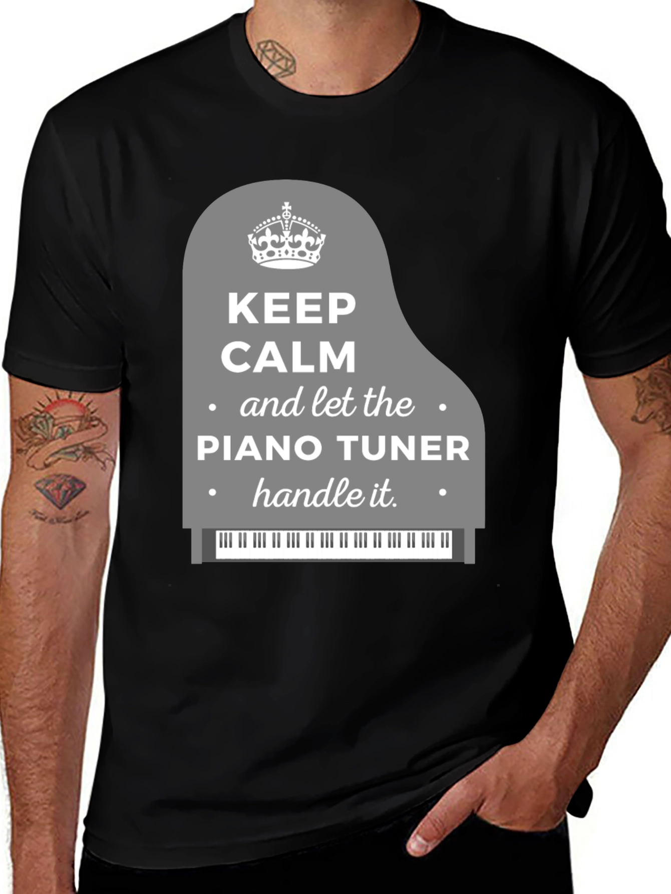 Variant 18 of Keep Calm Piano Tuner T-Shirt - Music Lover Tee