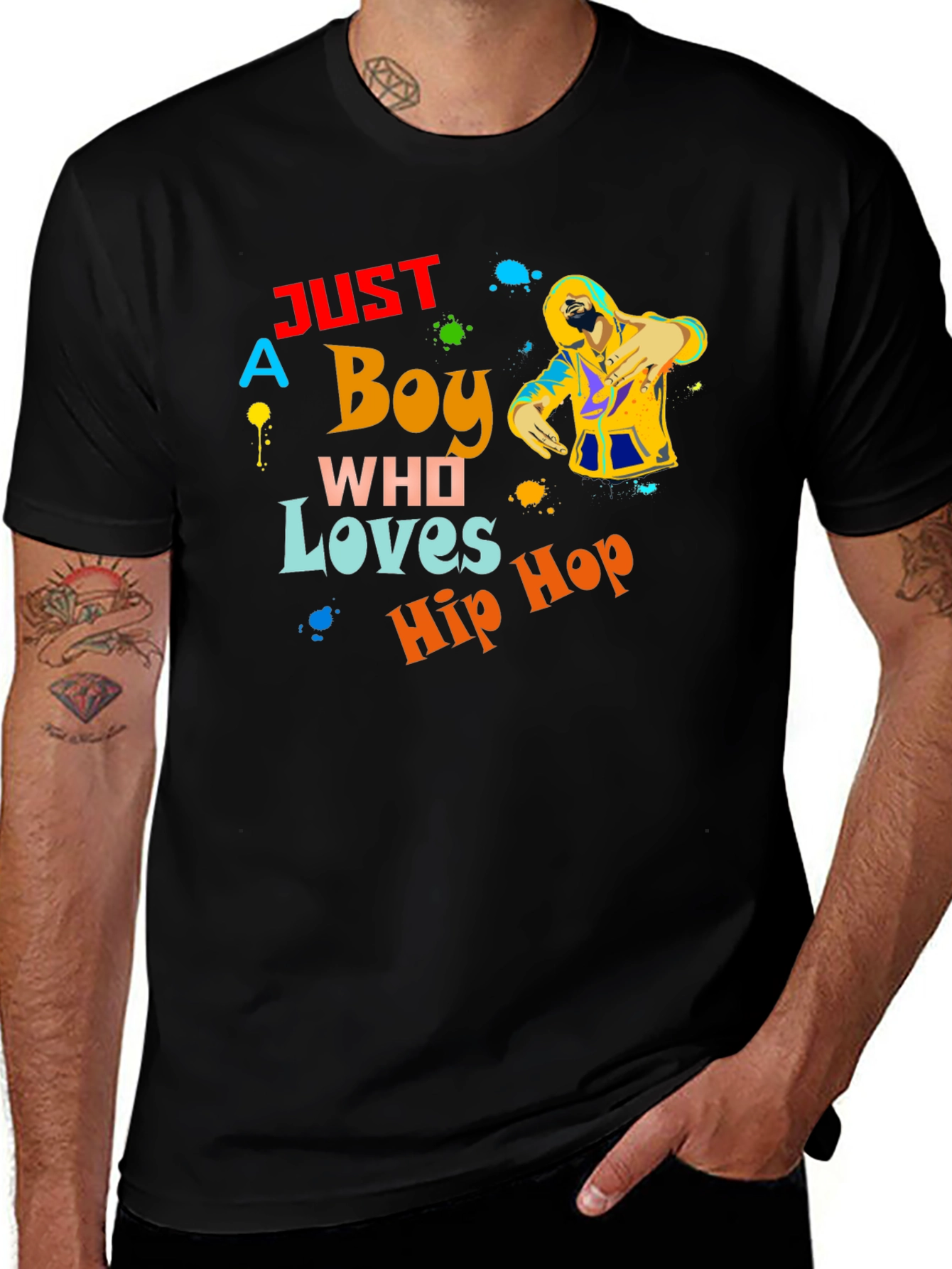 Variant 26 of Just a Boy Who Loves Hip Hop Graphic T-Shirt