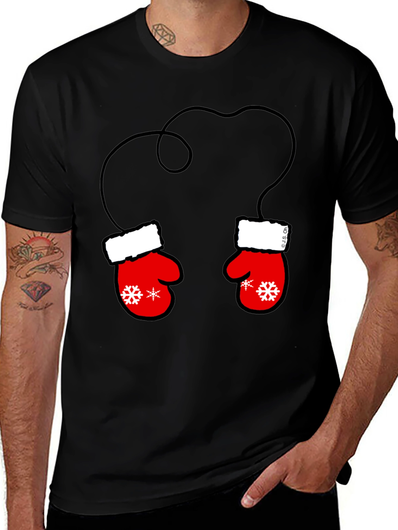 Variant 28 of Festive Mittens T-Shirt - Holiday Fun