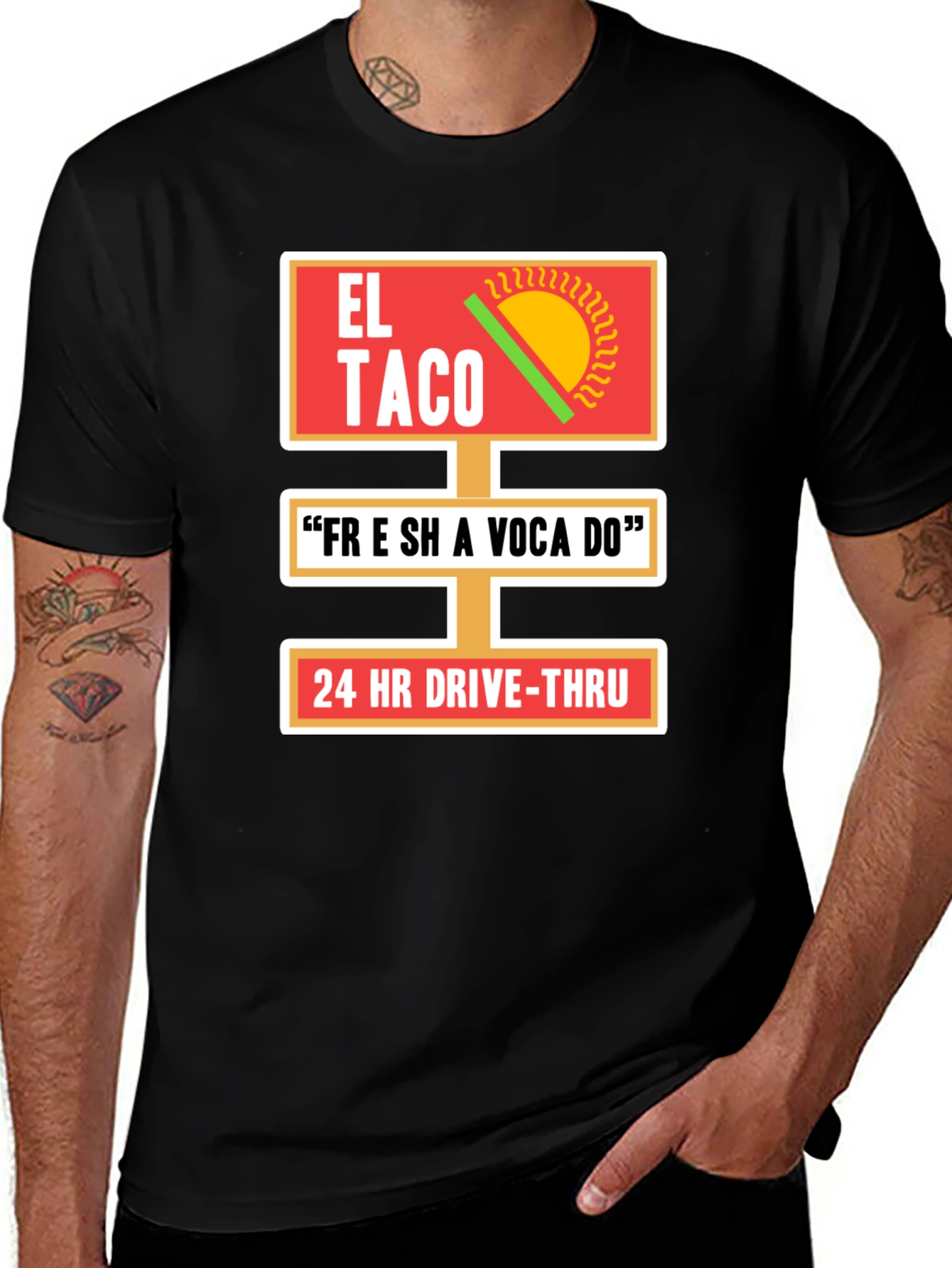 Variant 7 of El Taco Funny Graphic Tee - 24 HR Drive-Thru T-Shirt