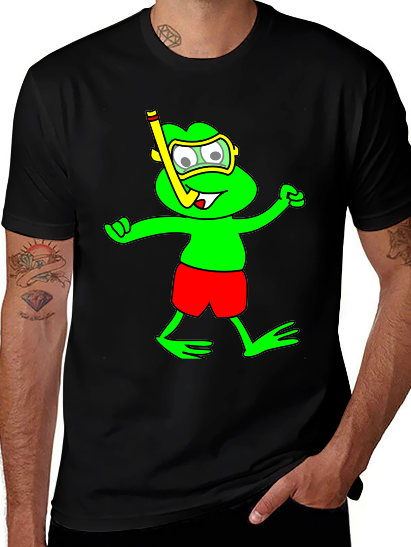 Black Frog Snorkel T-Shirt - Funny Summer Tee main image