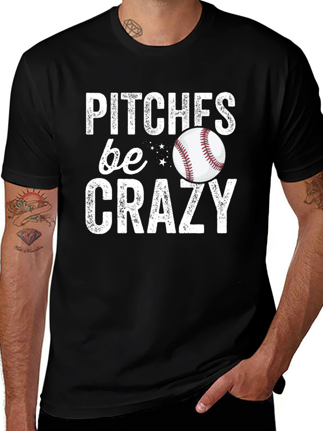 Variant 8 of Pitches Be Crazy Baseball Graphic Tee