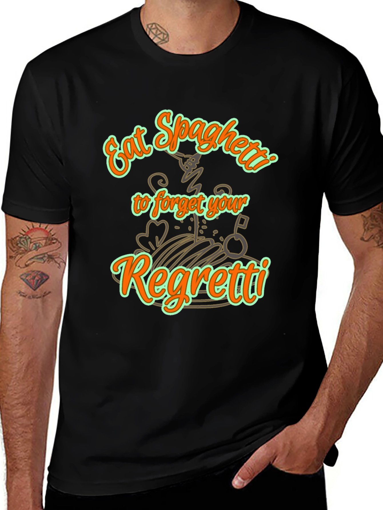 Variant 7 of Eat Spaghetti to Forgetti Your Regretti T-Shirt