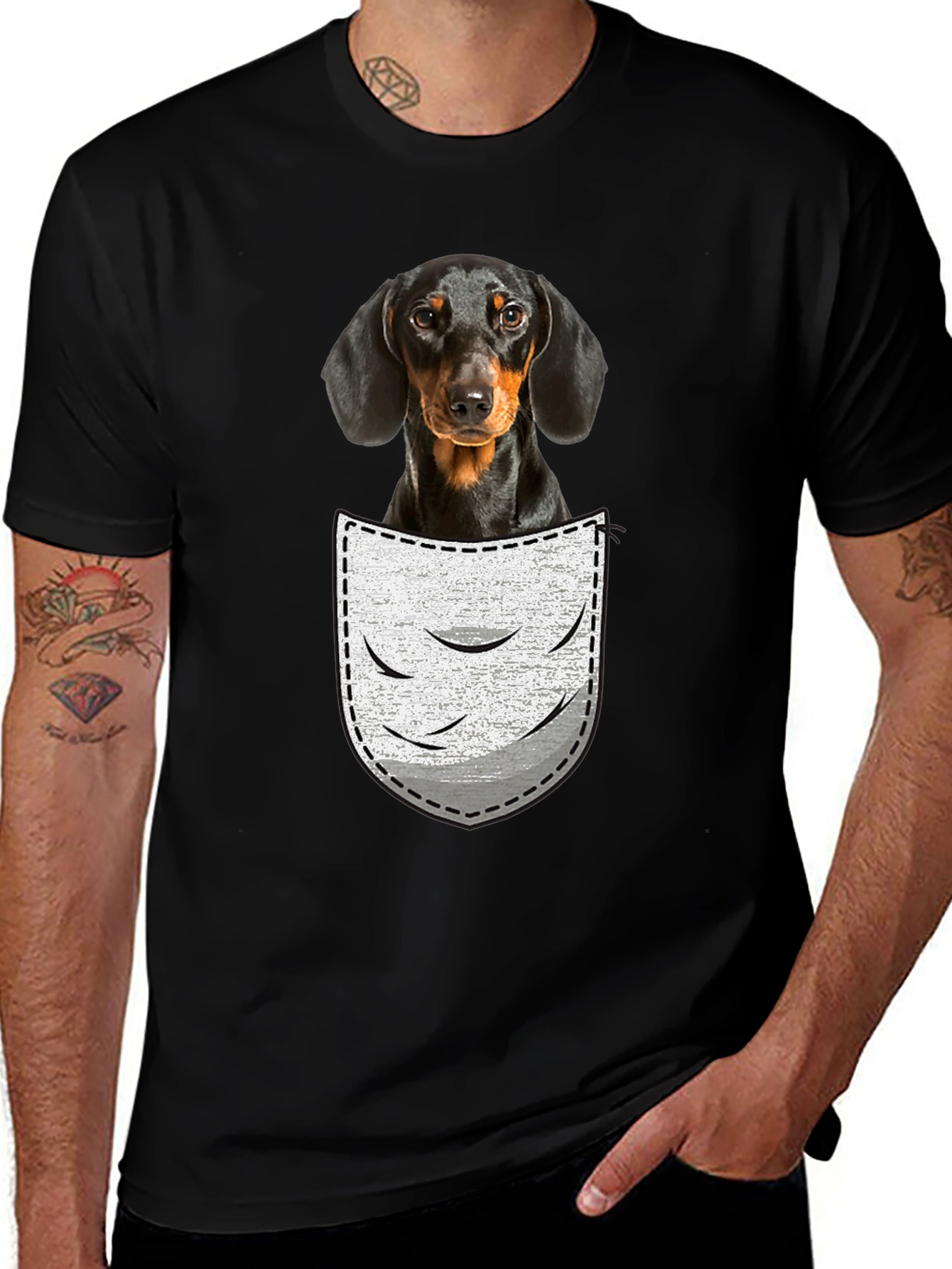 Dachshund Pocket T-Shirt - Cute Dog Tee