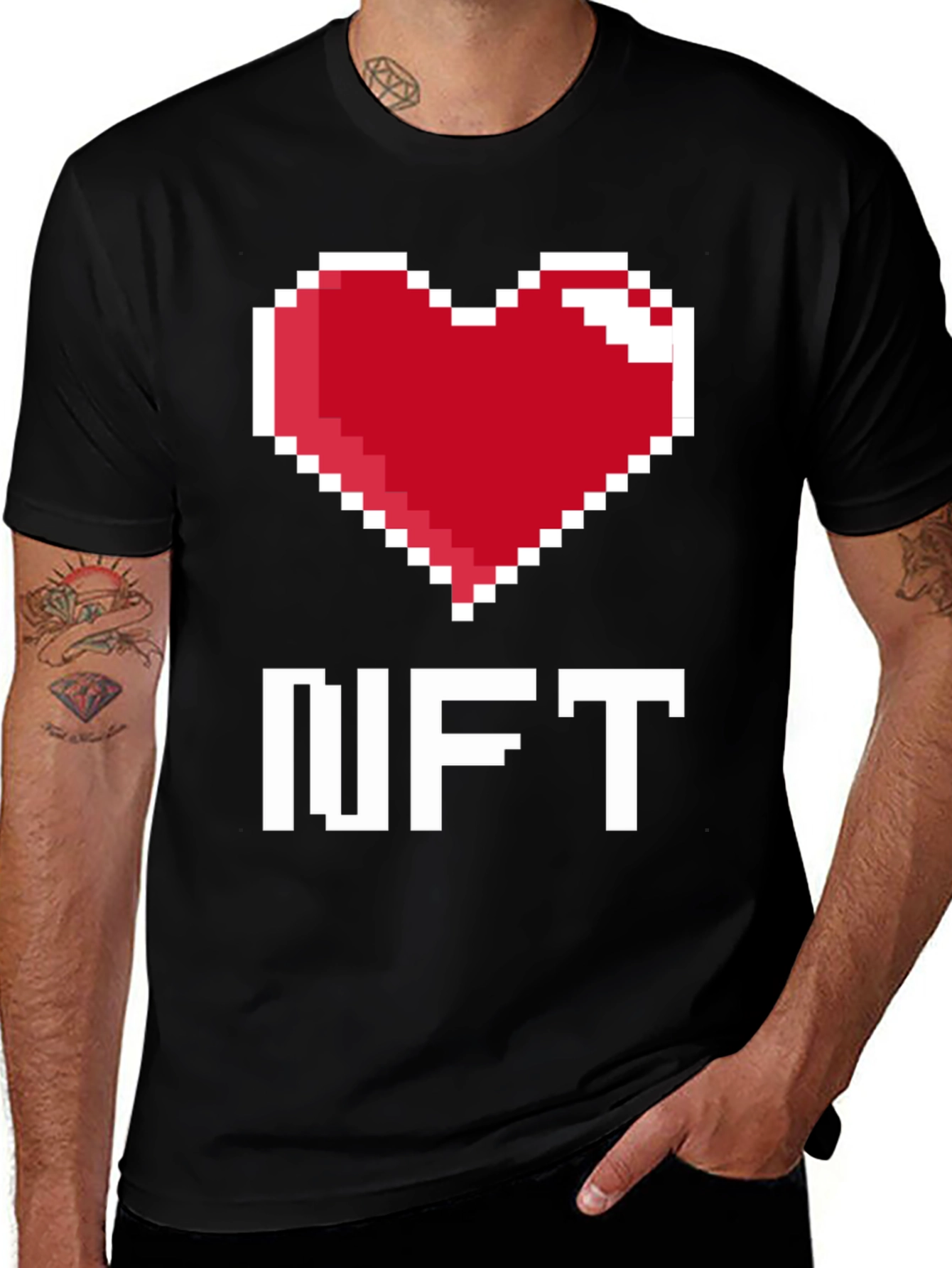 I Heart NFT Pixel Art Graphic T-Shirt