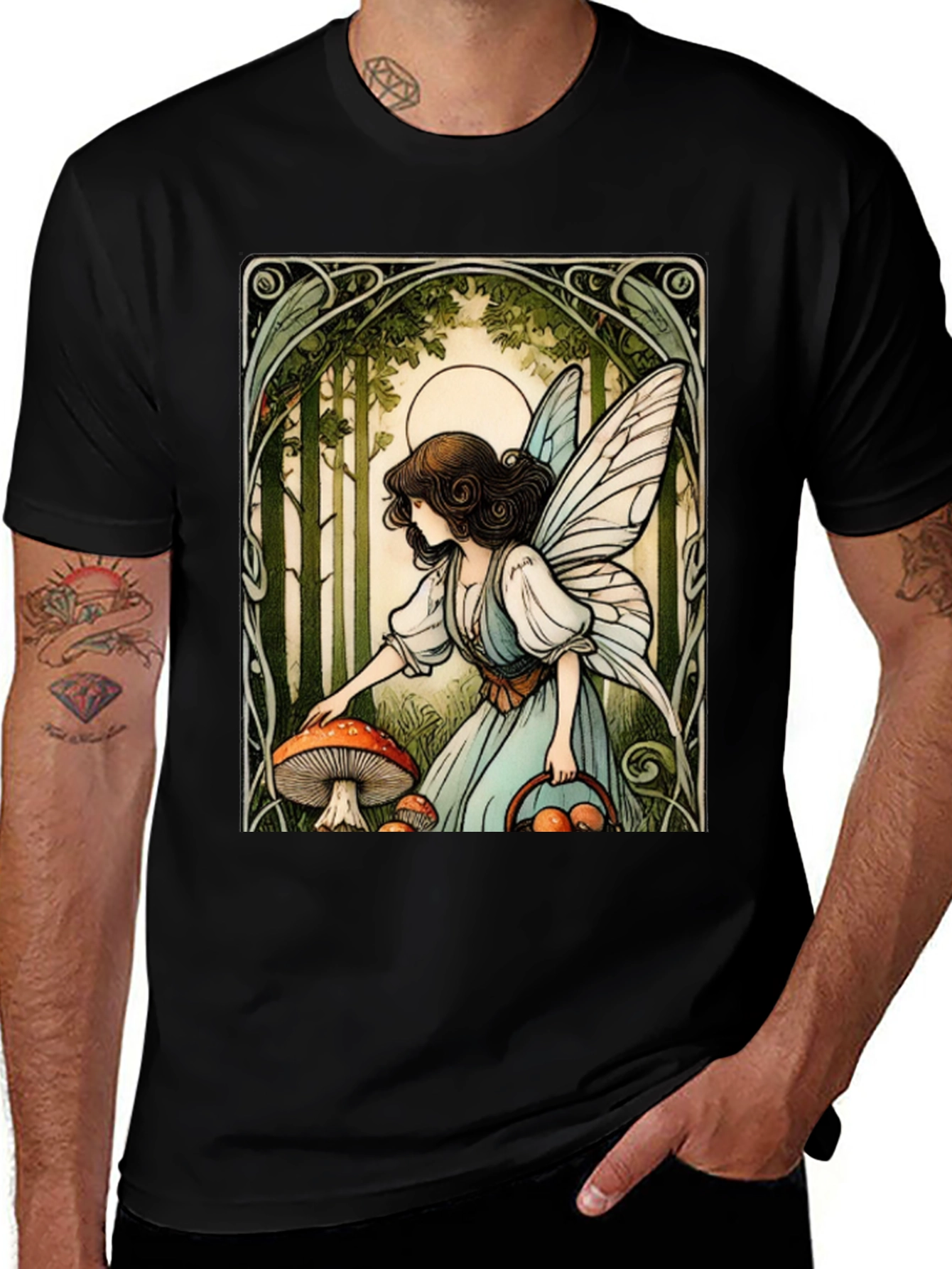 Variant 6 of Fairycore Mushroom Forager T-Shirt