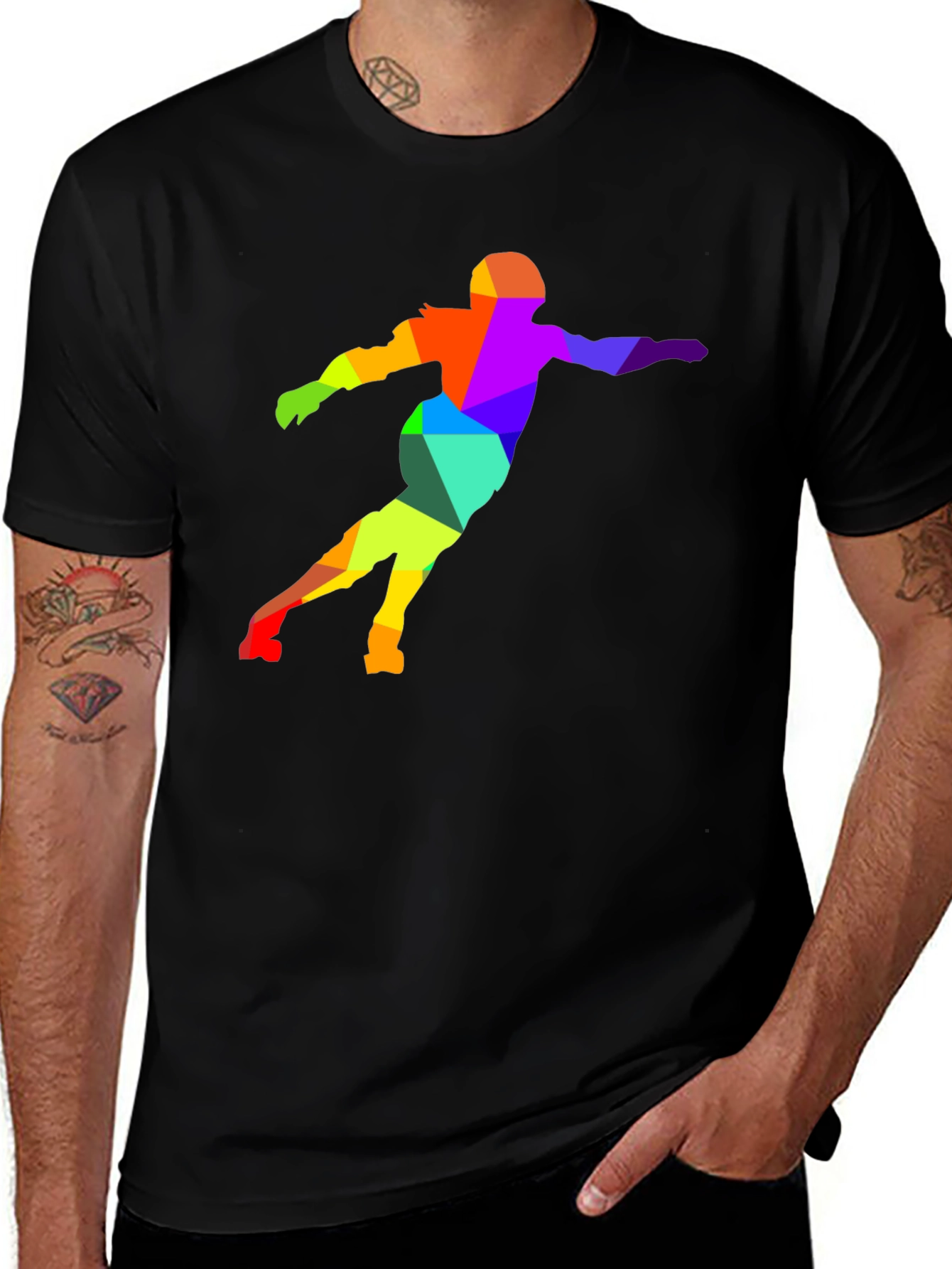 Variant 2 of Abstract Geometric Rainbow Figure T-Shirt