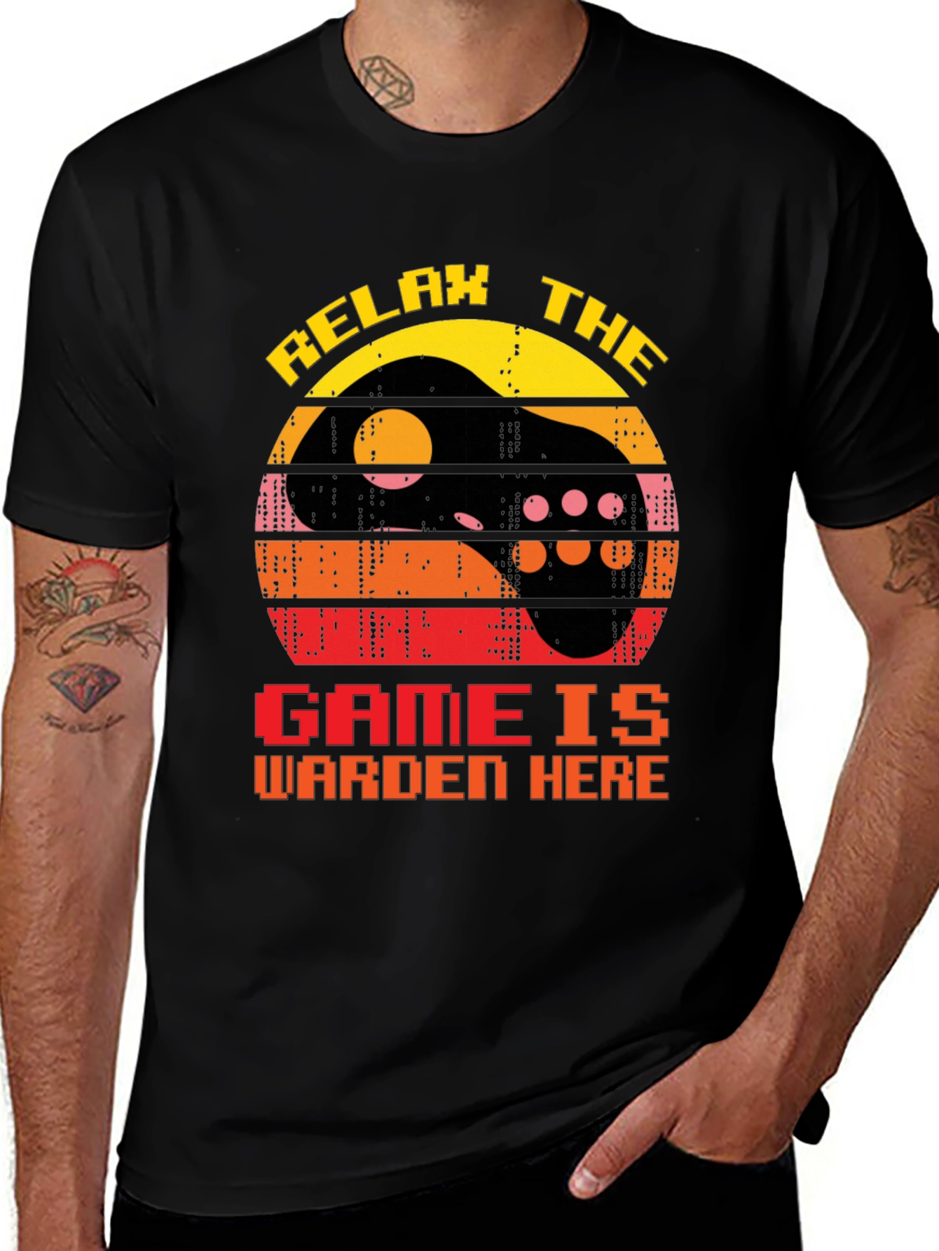 Variant 23 of Relax The Game is Warden Here T-Shirt - Gamer Tee