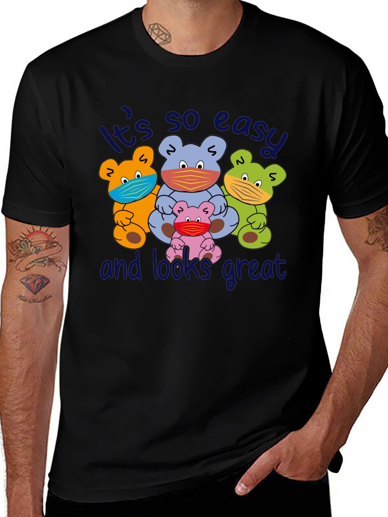 Variant 6 of Funny Bear Family Face Mask T-Shirt