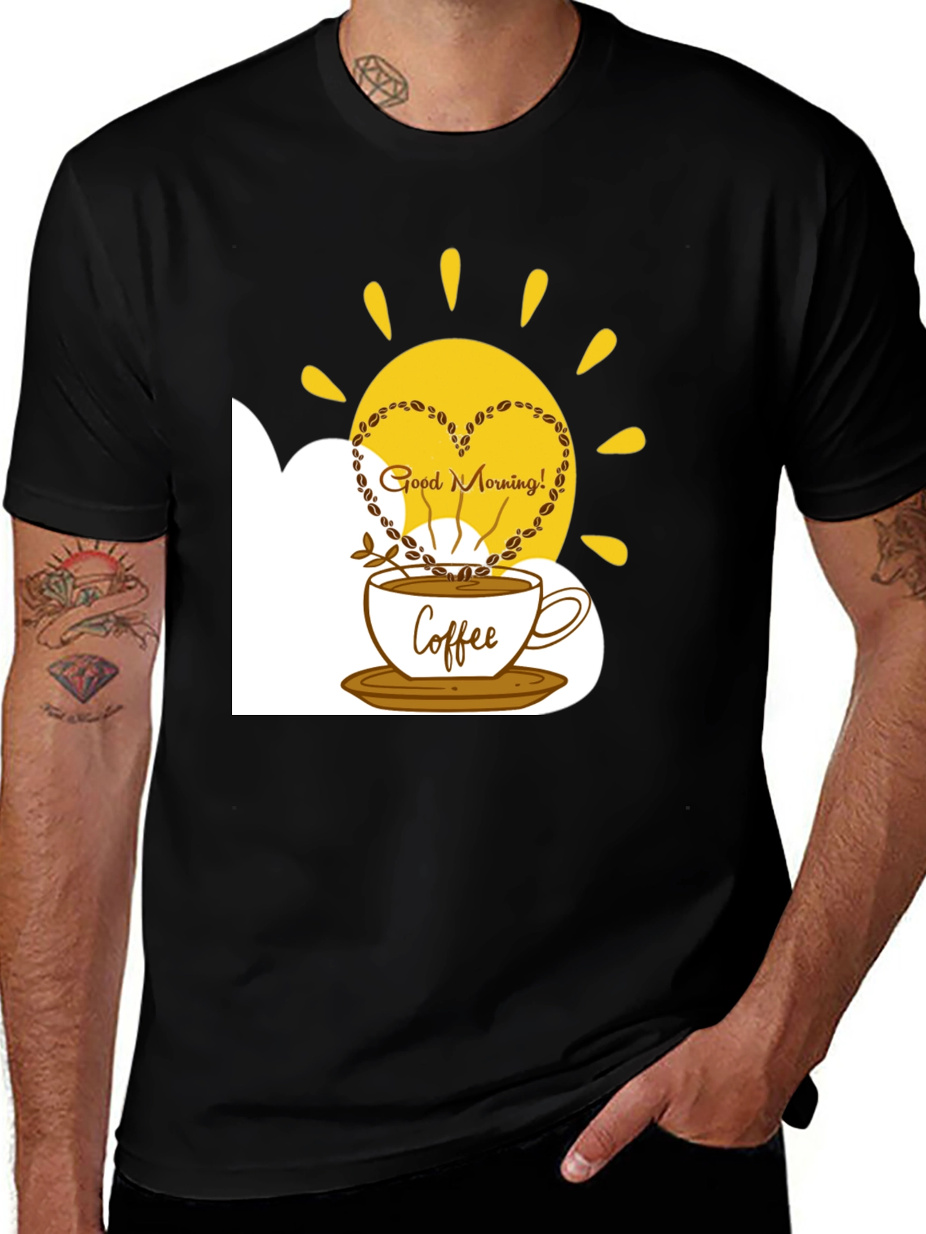 Good Morning Coffee T-Shirt - Black Graphic Tee