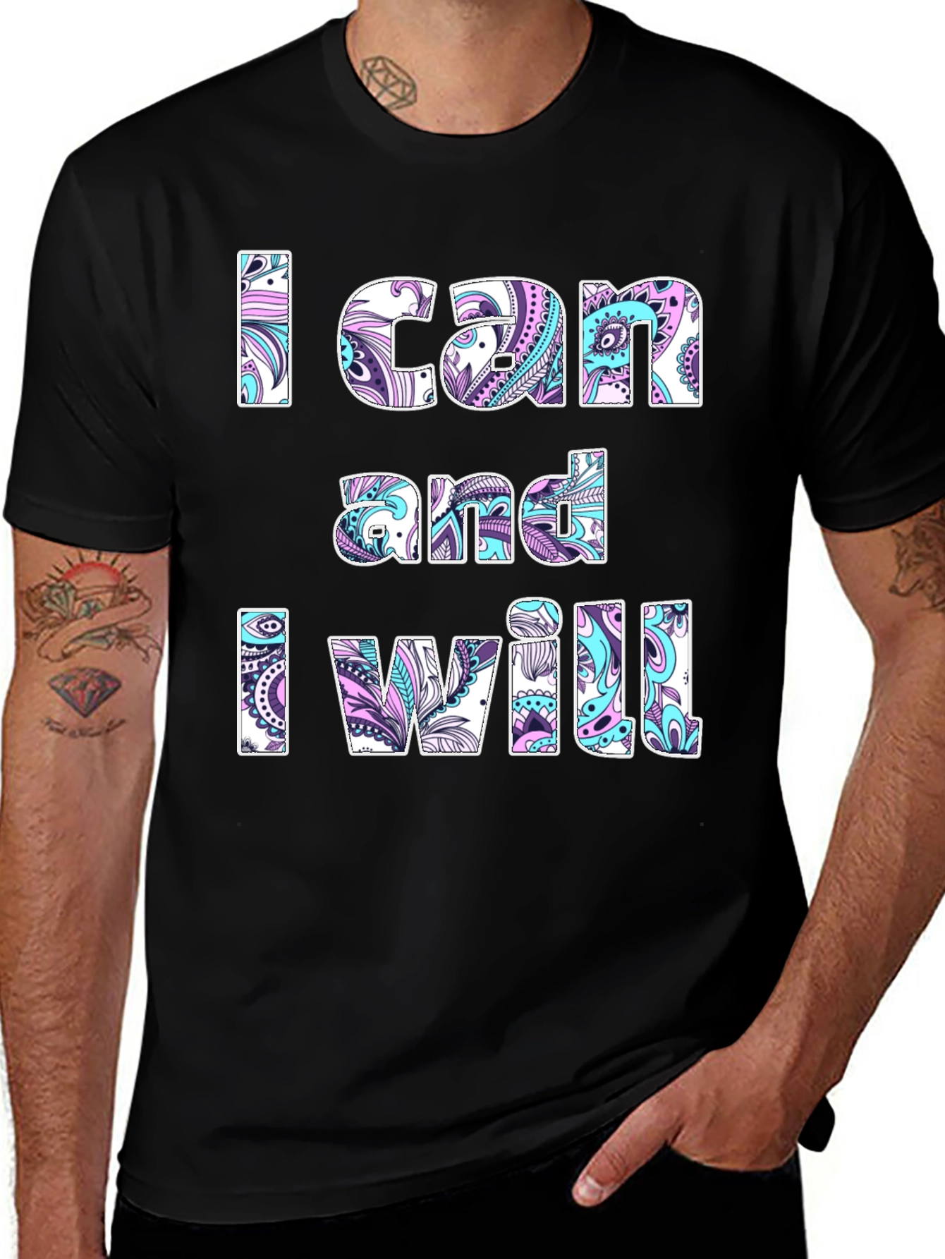 Motivational "I Can and I Will" Graphic T-Shirt