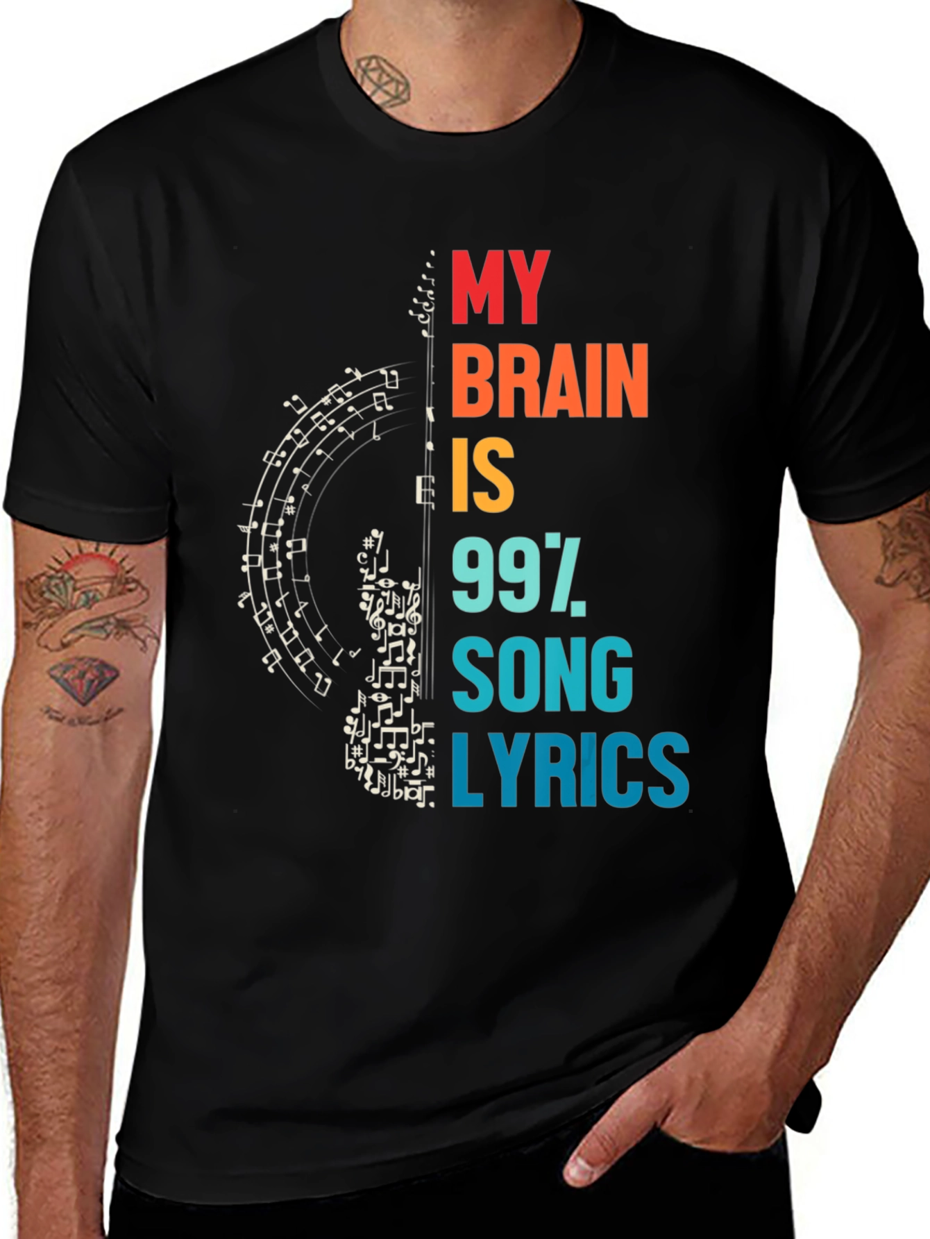 Variant 15 of Music Lover T-Shirt: My Brain is 99% Song Lyrics