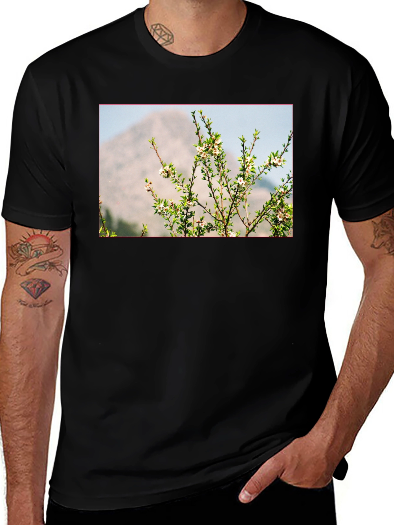 Variant 13 of Nature Print Black T-Shirt