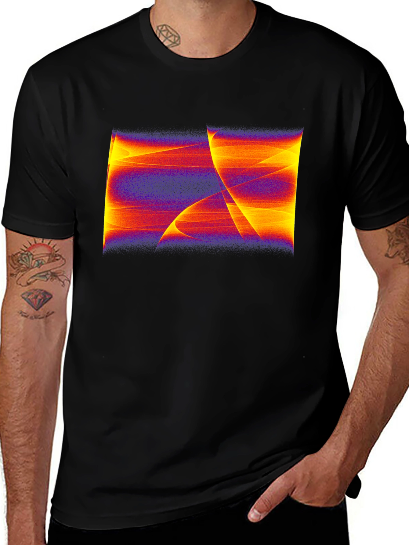 Black Abstract Art Graphic Black T-Shirt main image