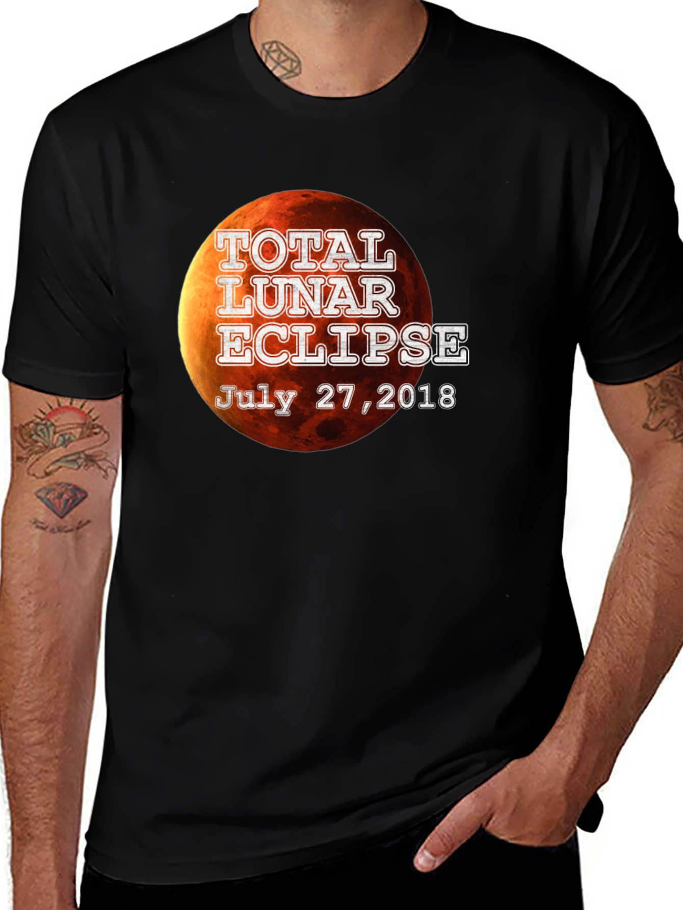 Variant 20 of Total Lunar Eclipse July 2018 Black T-Shirt