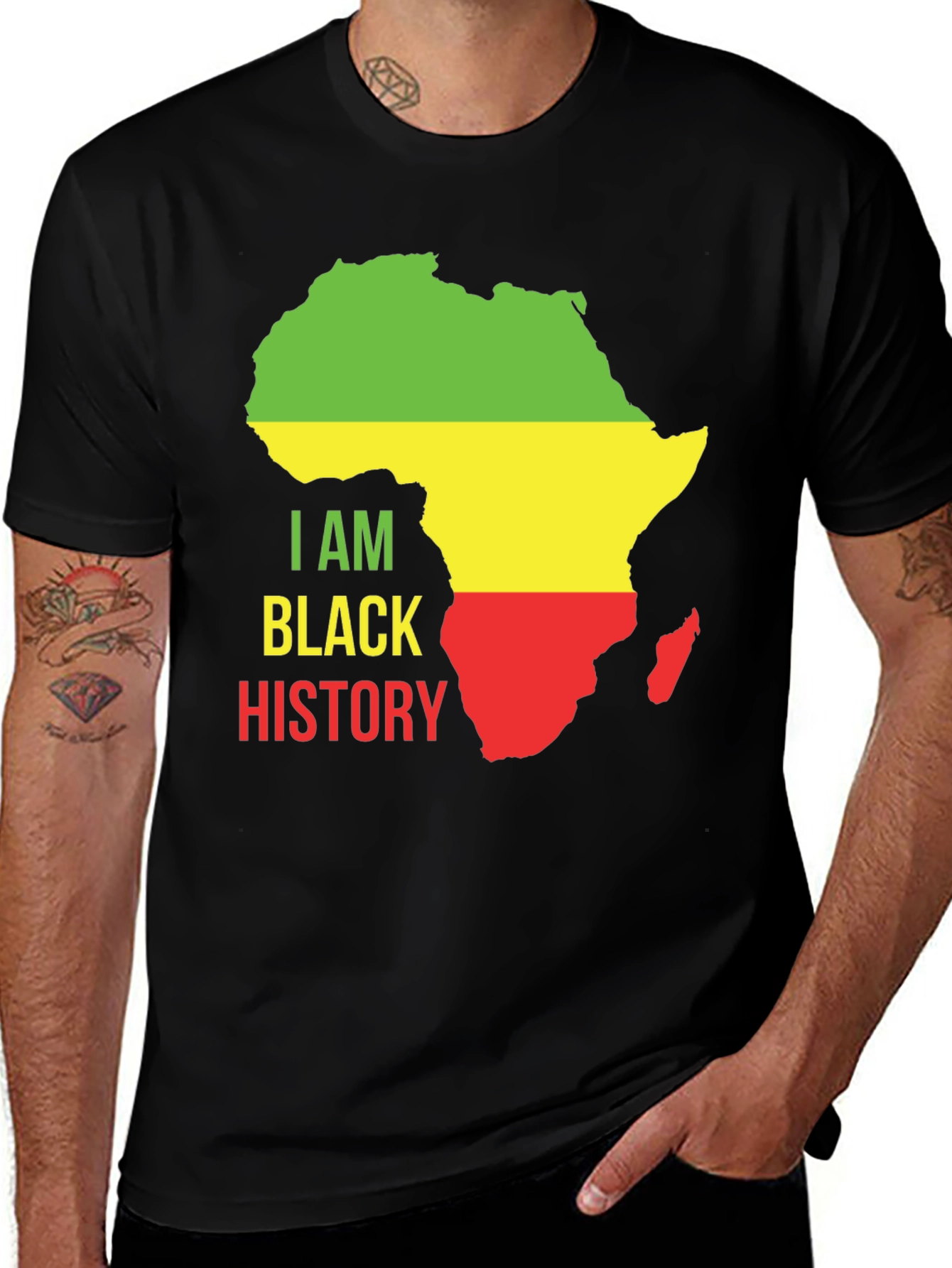 I AM Black History Africa Map Graphic Tee